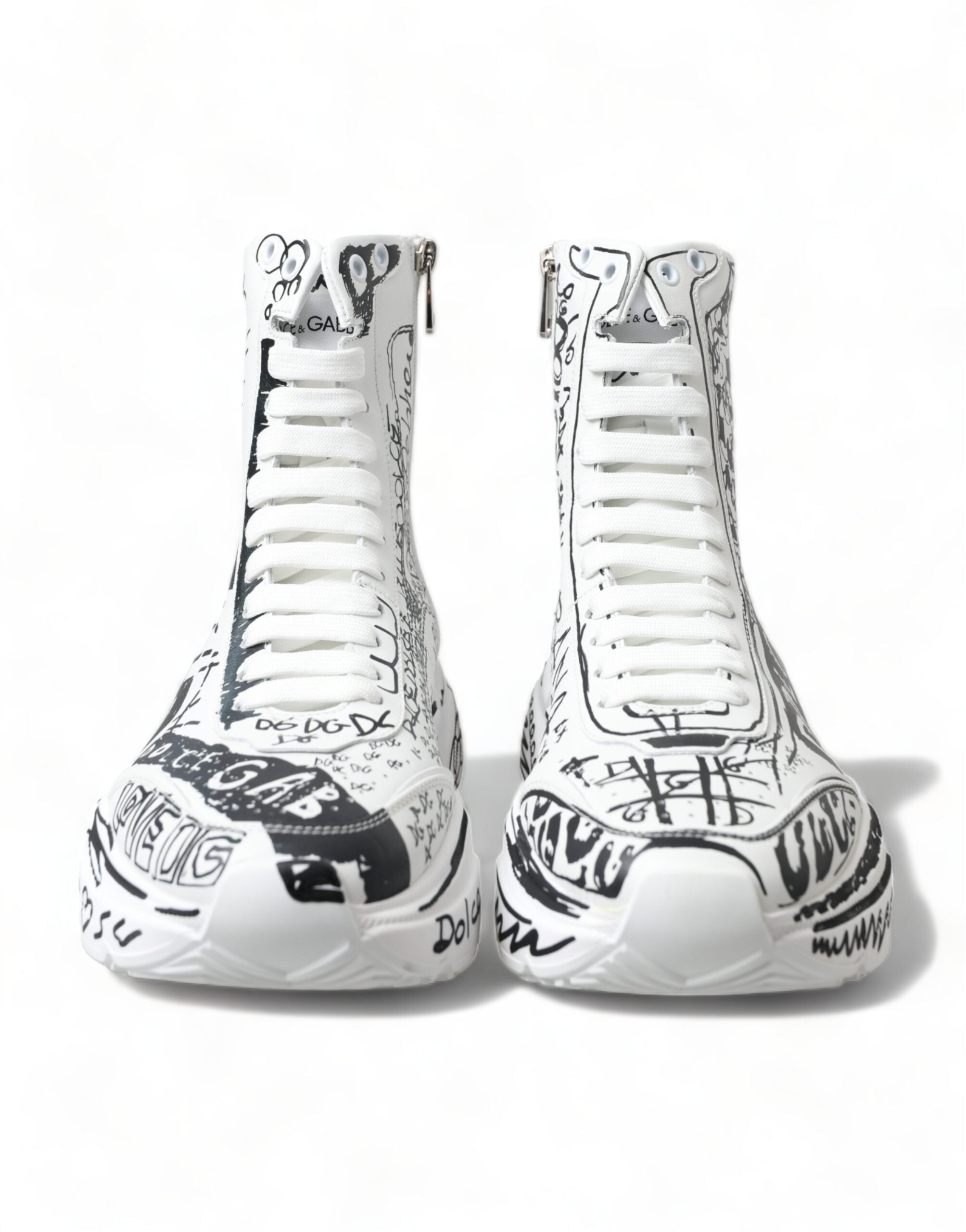 Обувки Dolce &amp; Gabbana White Black Graffiti Daymaster Sneakers