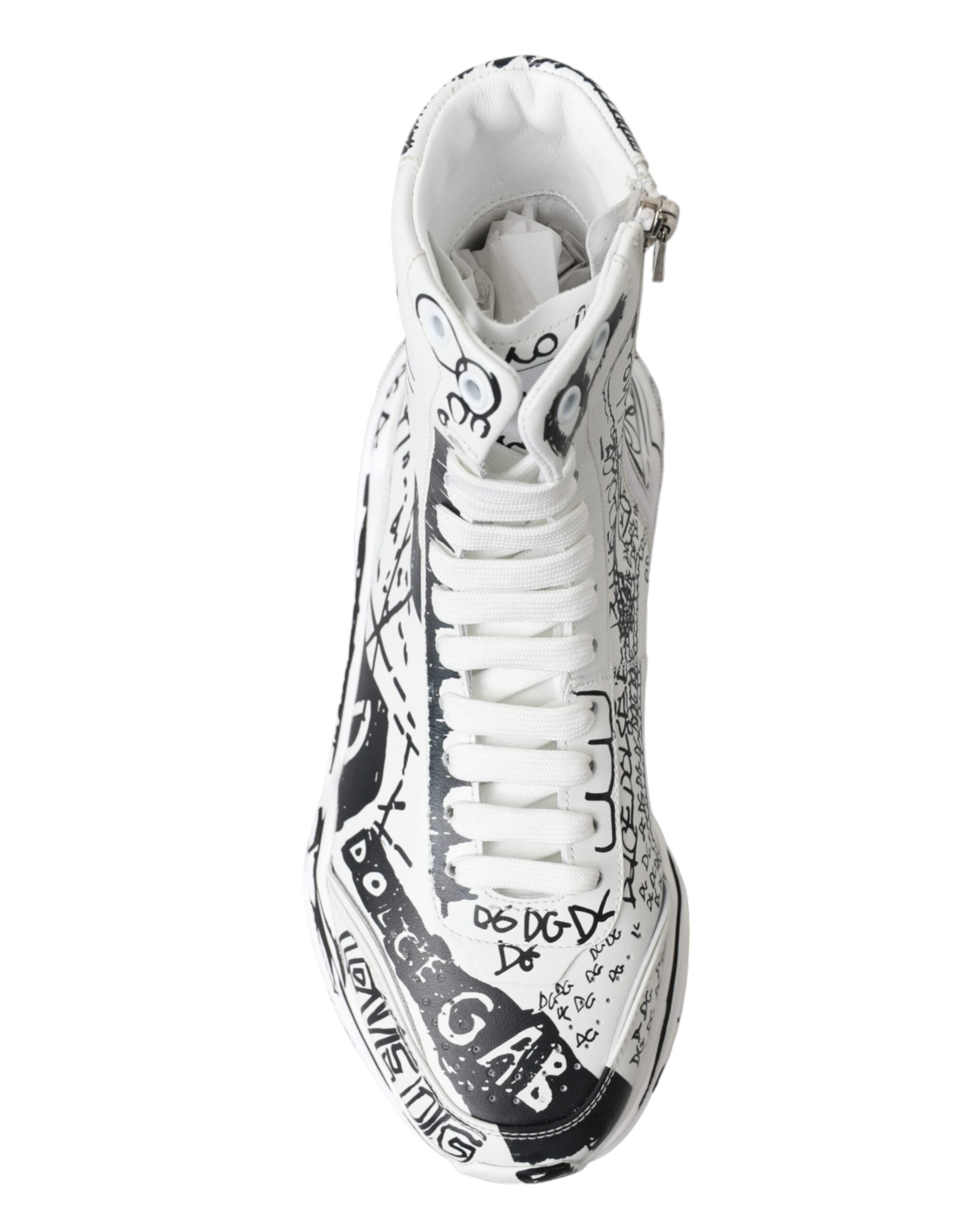 Обувки Dolce &amp; Gabbana White Black Graffiti Daymaster Sneakers