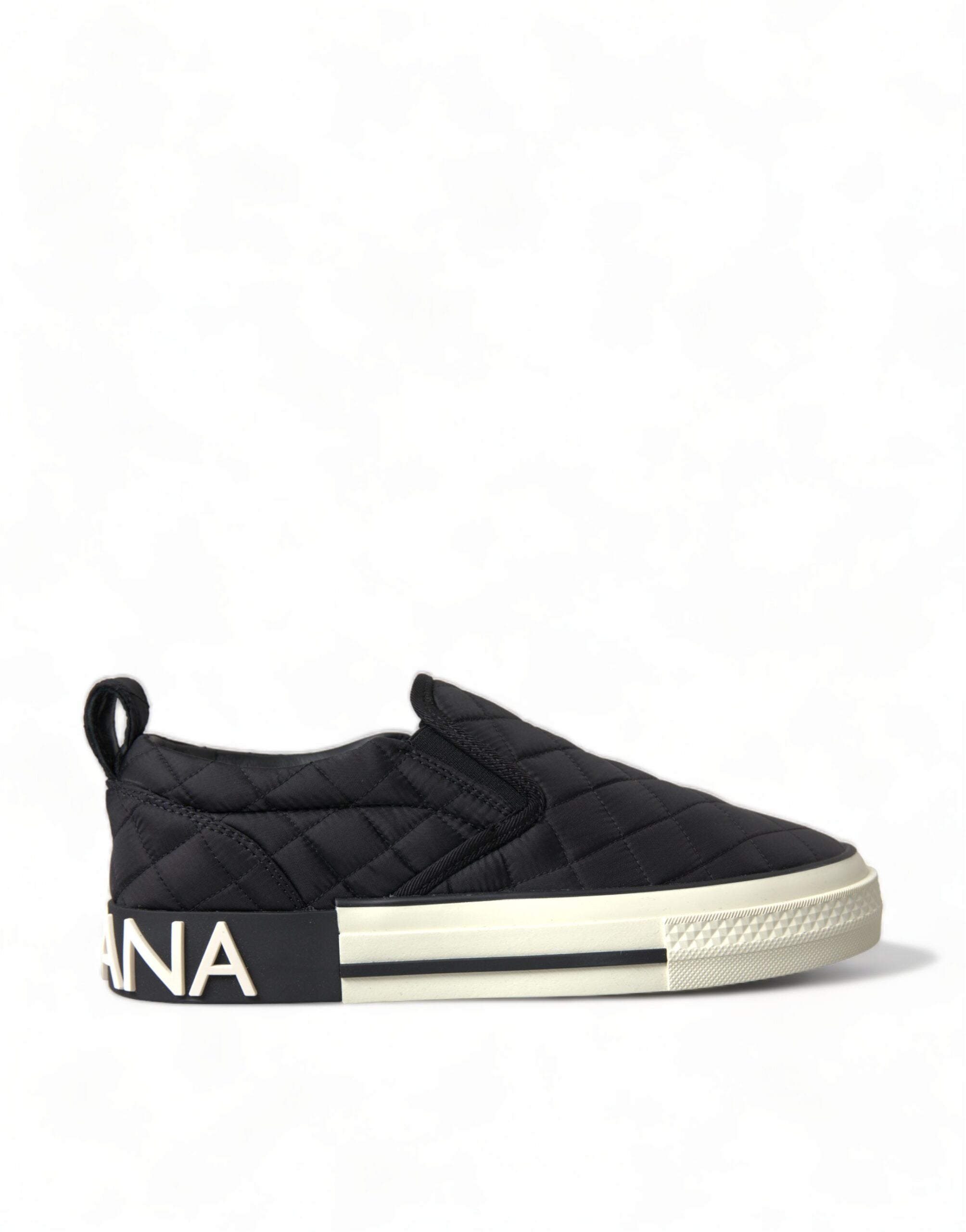 Dolce & Gabbana Elegant Quilted Black Canvas Sneakers