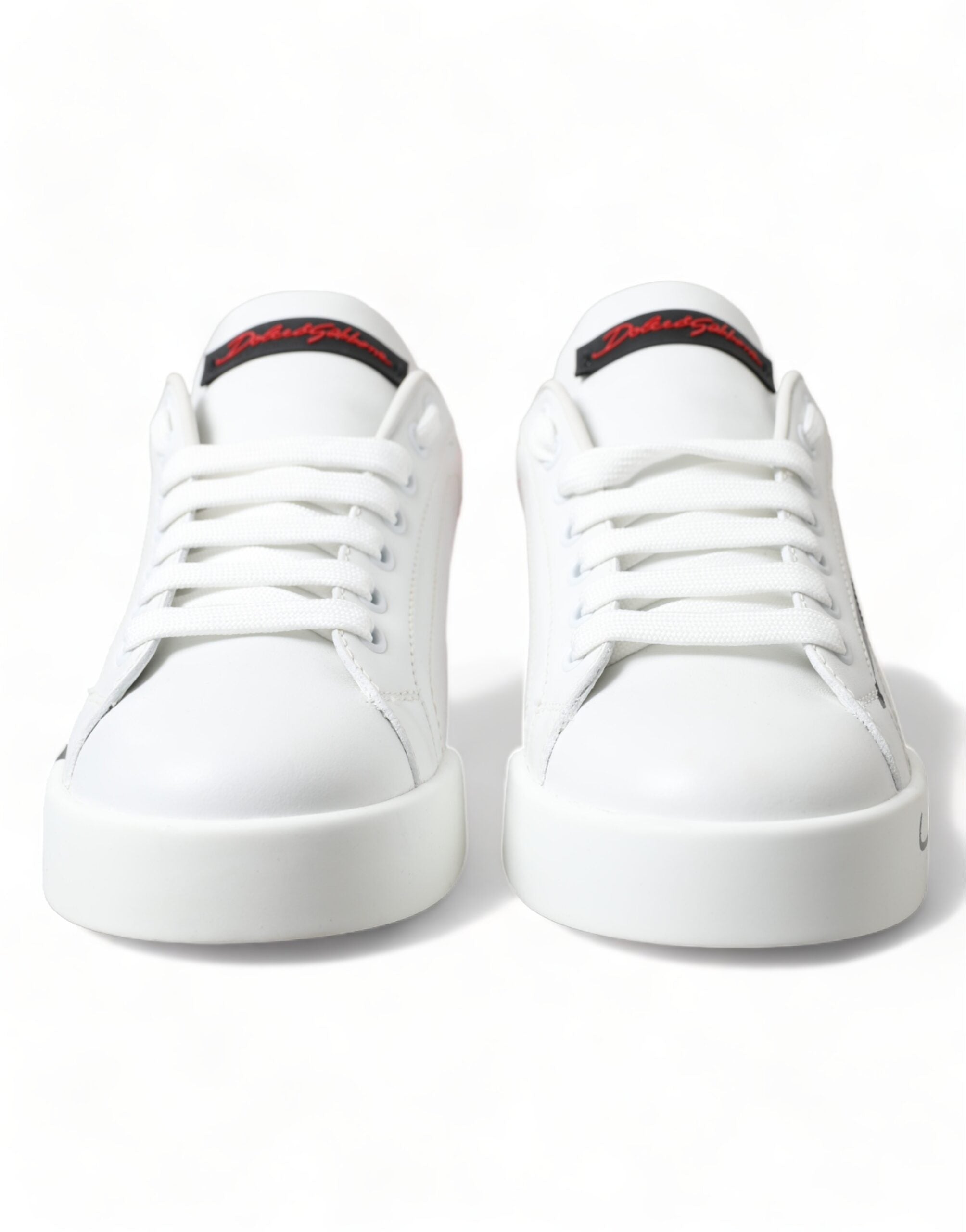 Dolce & Gabbana Elegant White Leather Portofino Sneakers