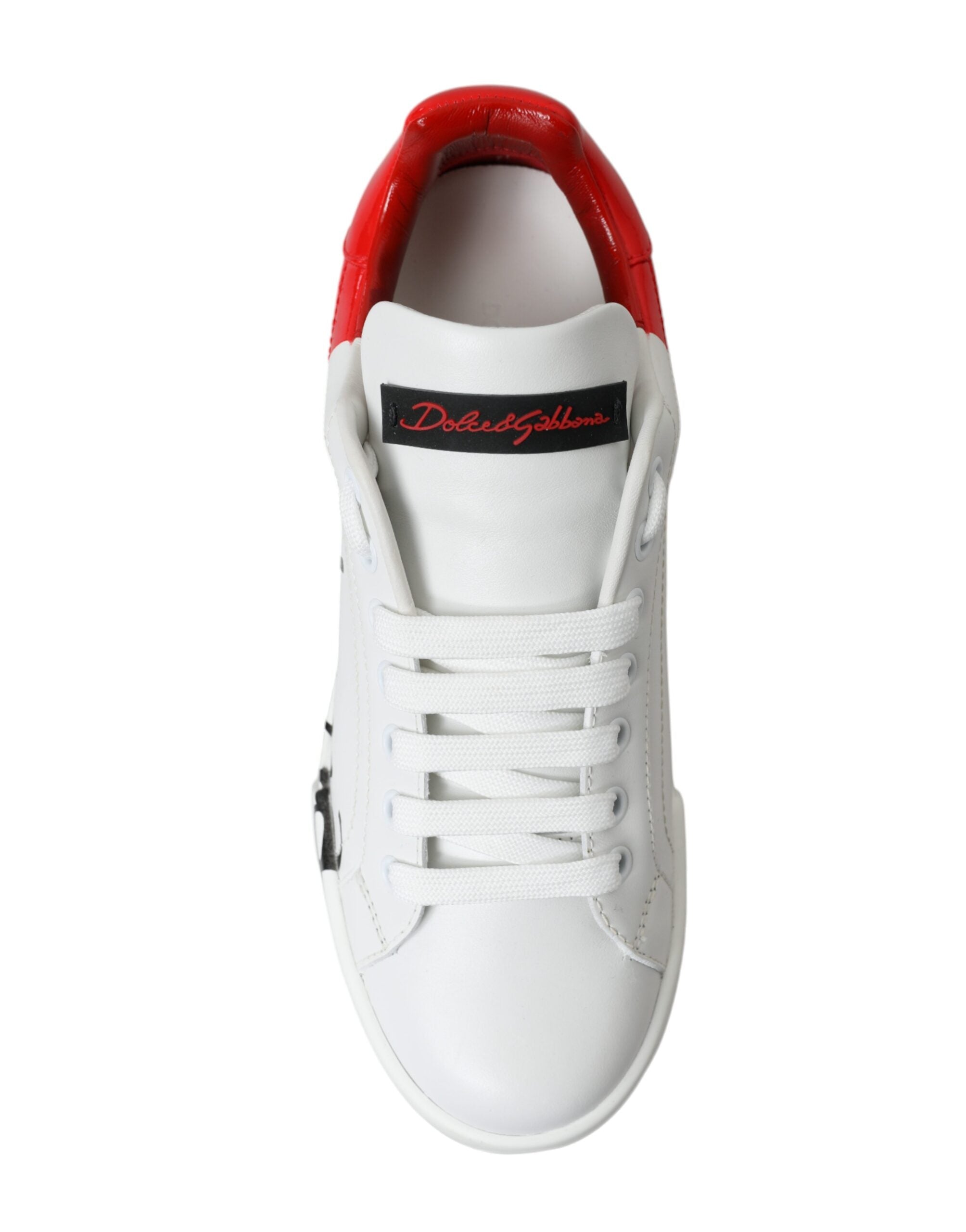 Dolce & Gabbana Elegant White Leather Portofino Sneakers