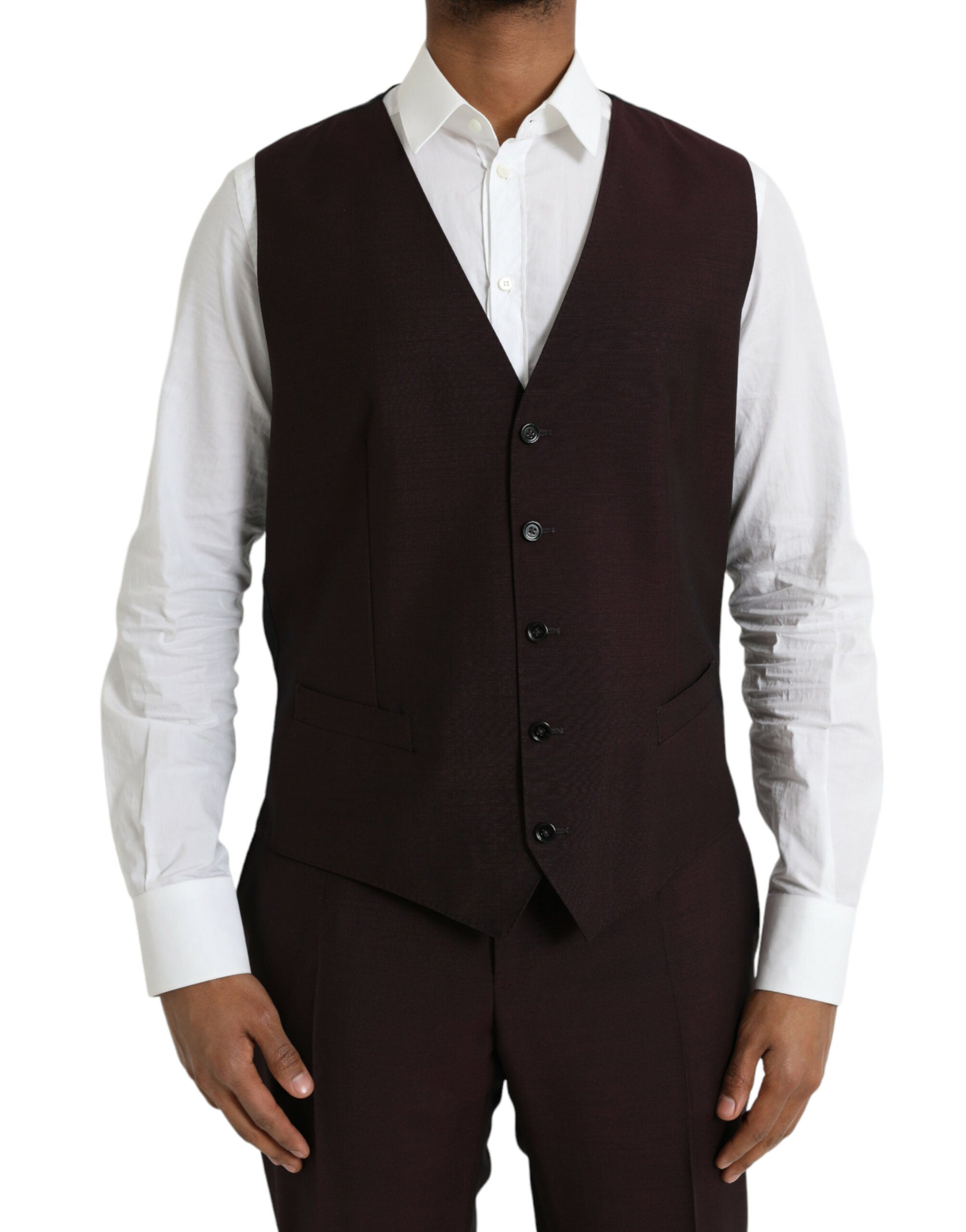 Dolce & Gabbana Maroon Wool MARTINI Formal 3 Piece Suit