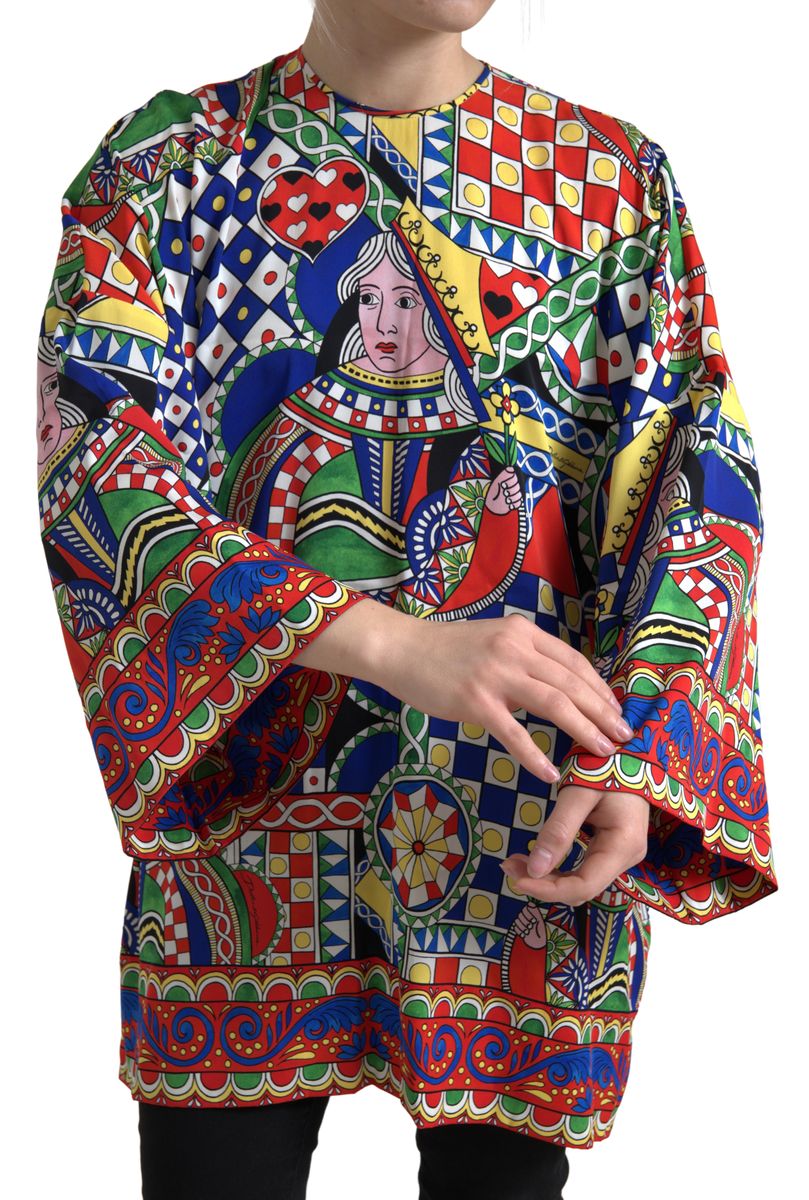 Многоцветна блуза с щампа Dolce &amp; Gabbana с дълги ръкави
