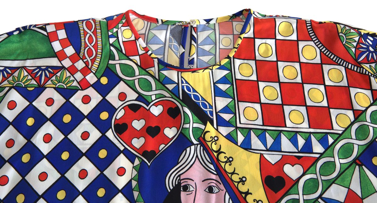 Многоцветна блуза с щампа Dolce &amp; Gabbana с дълги ръкави