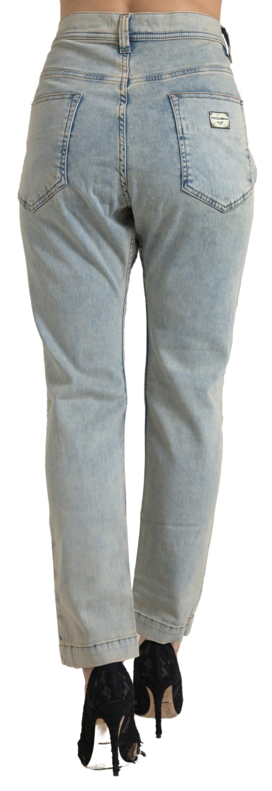 Dolce & Gabbana Chic Mid Waist Skinny Jeans in Blue