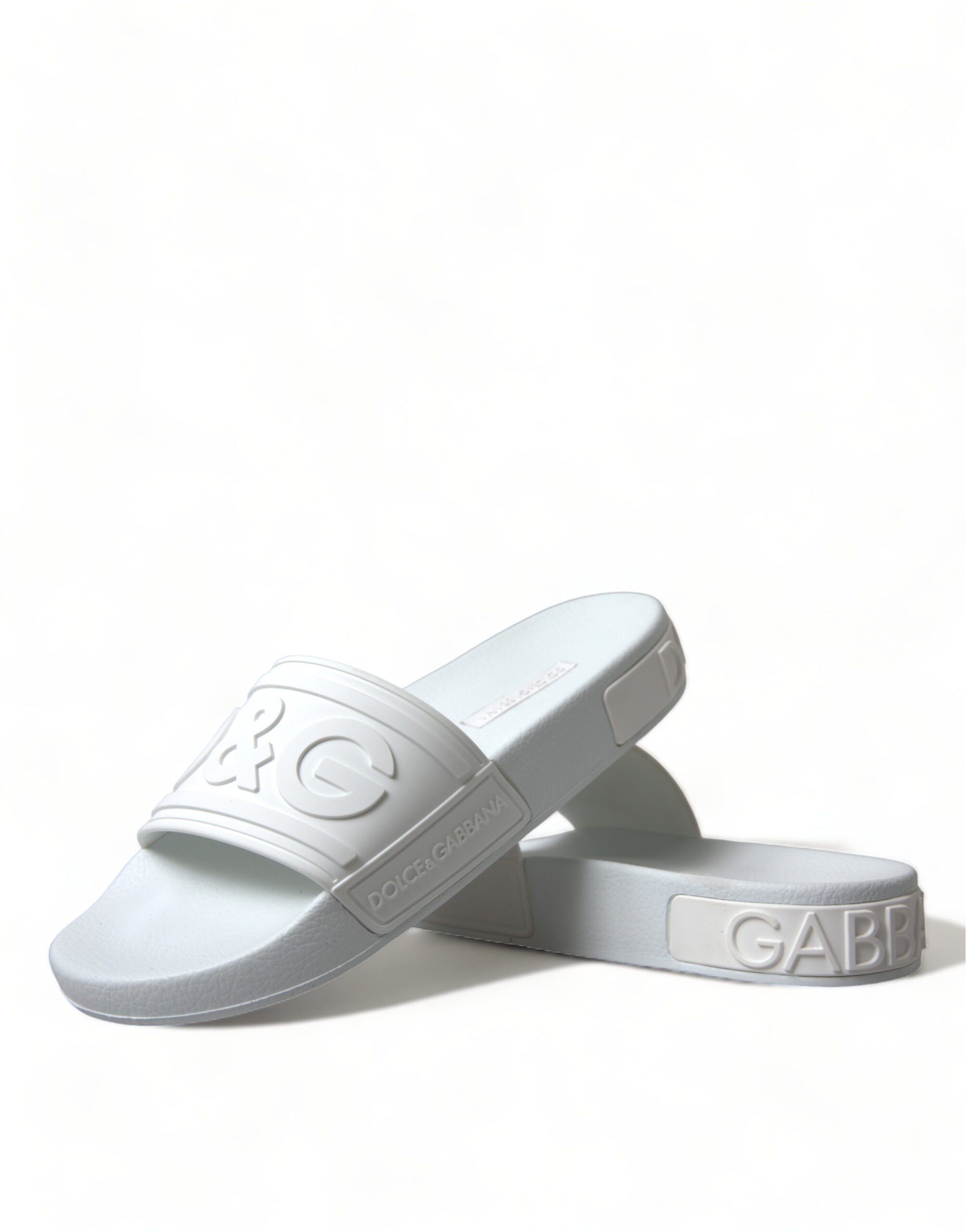 Dolce & Gabbana Elegant White Logo Slides