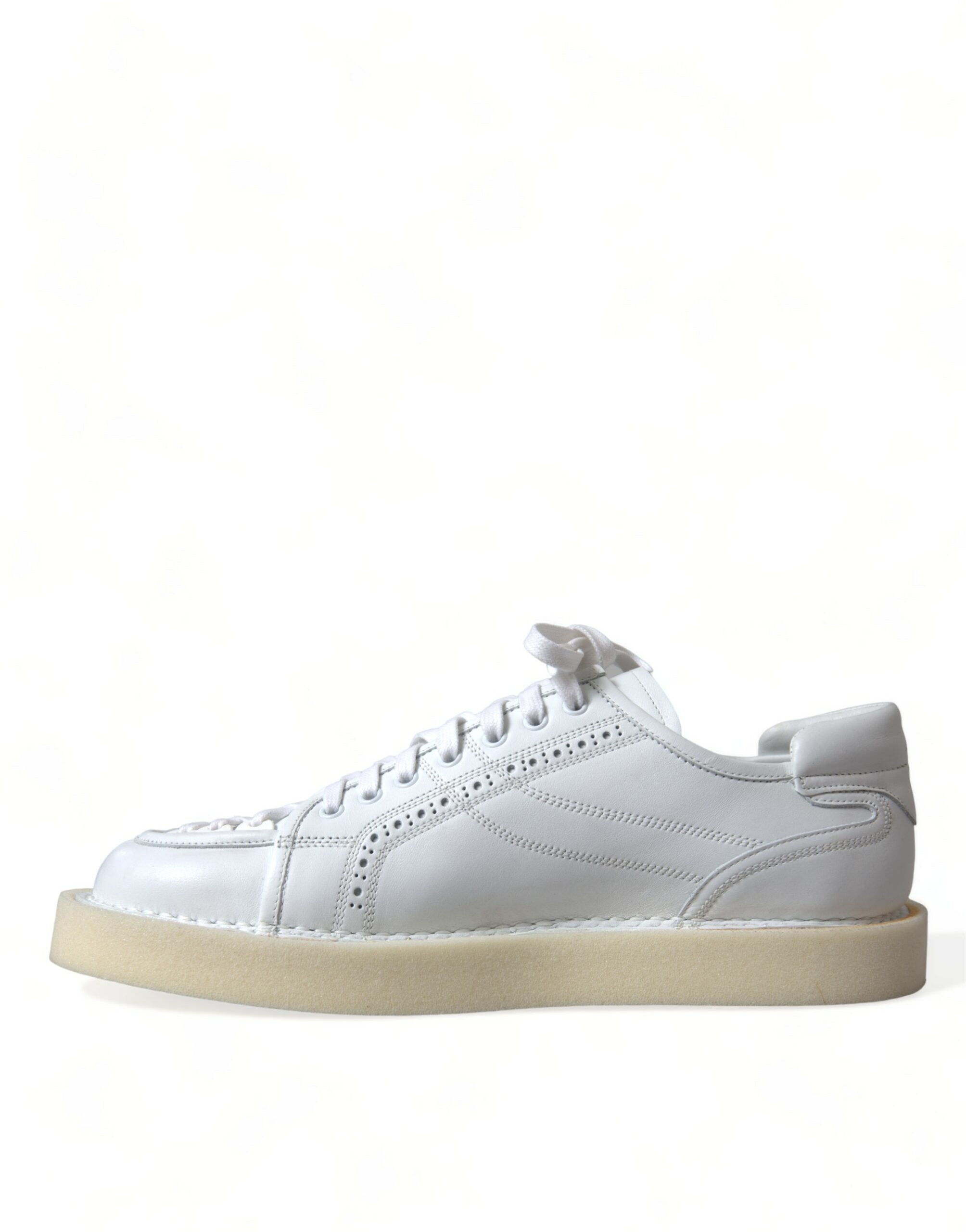 Dolce & Gabbana Elegant White Calfskin Oxford Sneakers