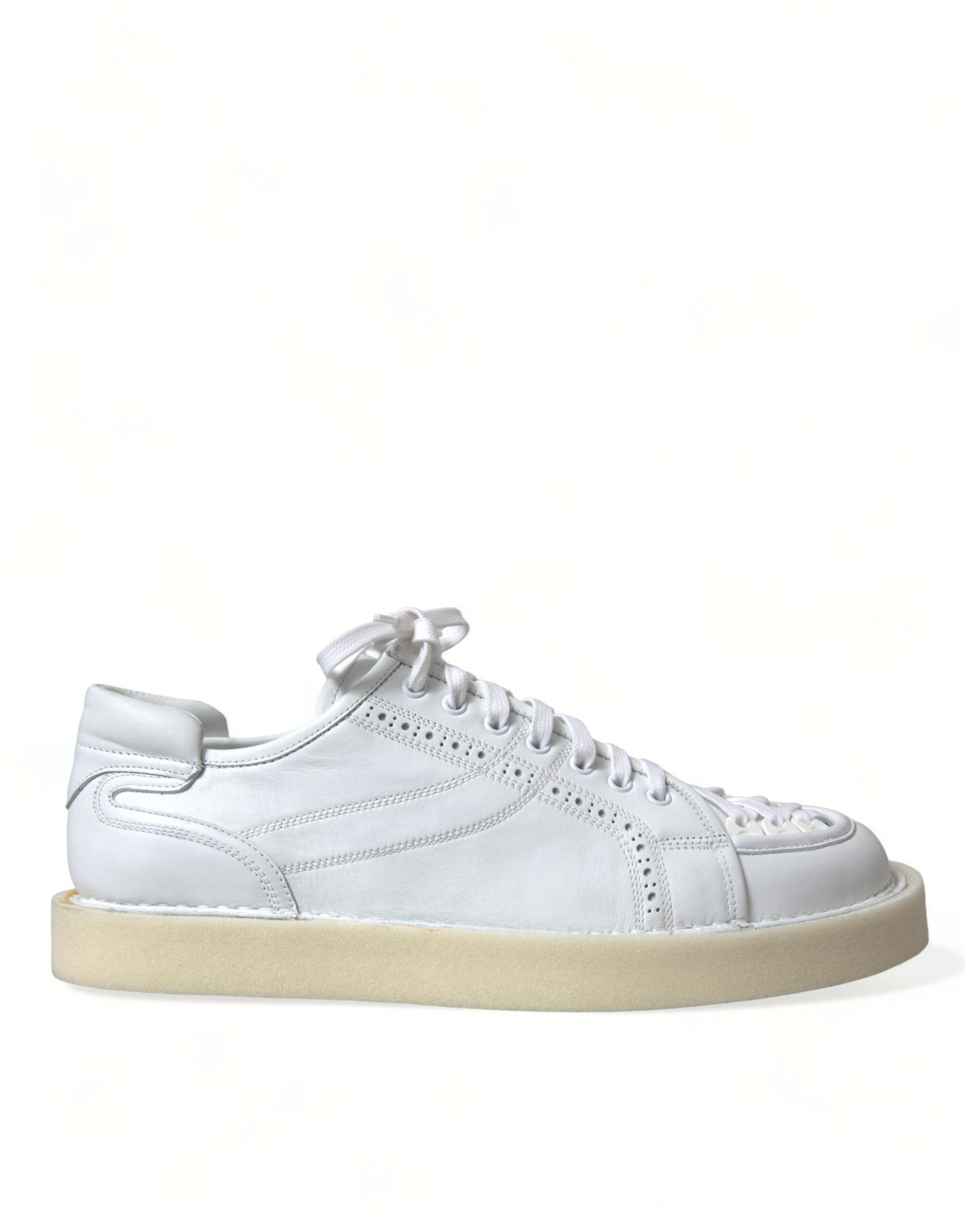 Dolce & Gabbana Elegant White Calfskin Oxford Sneakers