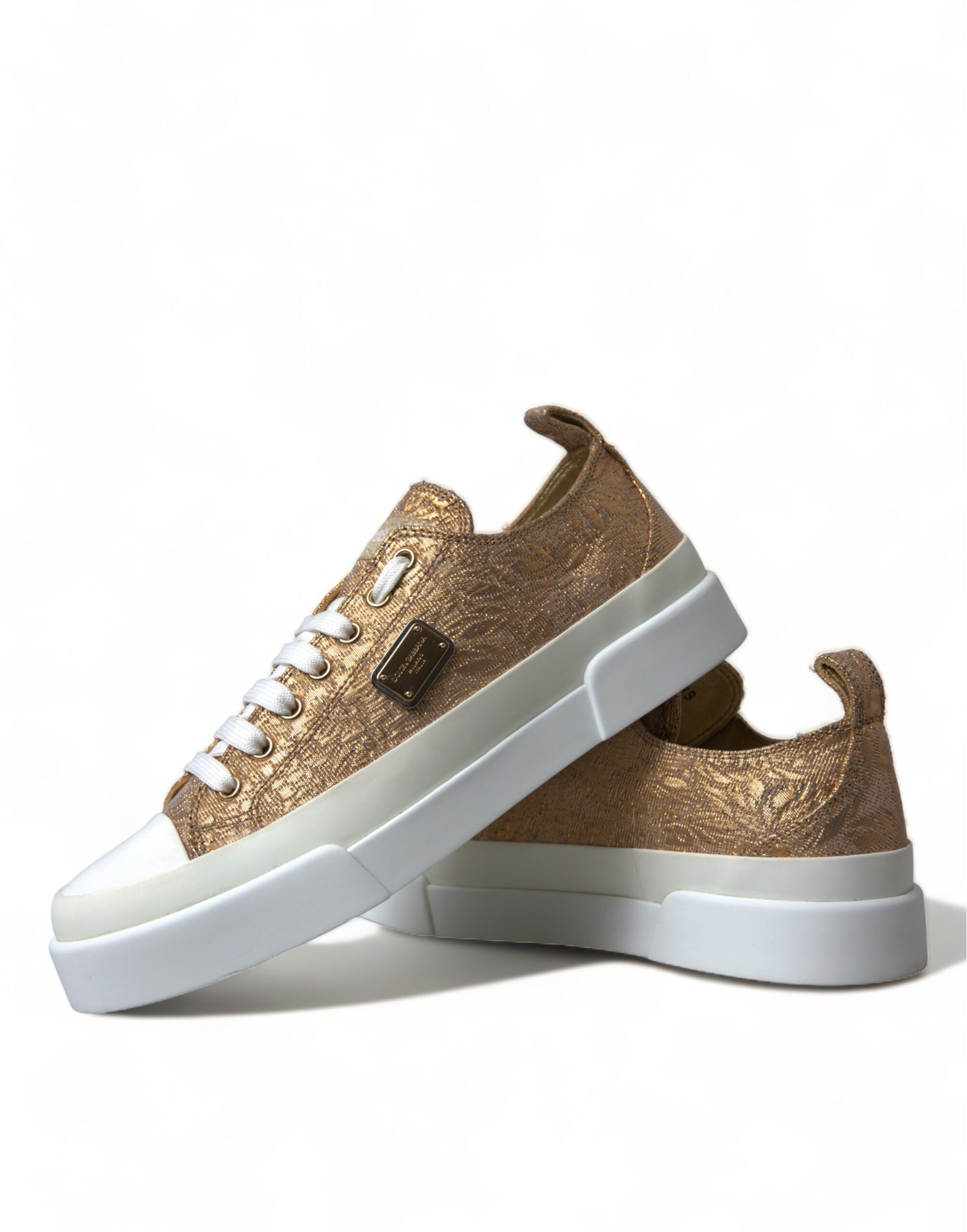 Dolce & Gabbana Elegant Gold Low-Top Sneakers - Chic Comfort Footwear