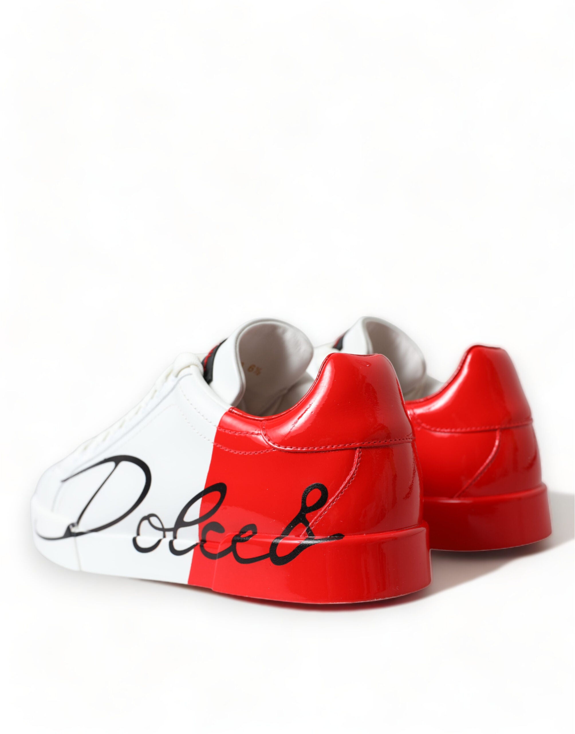 Dolce & Gabbana Chic Red and White Leather Sneakers