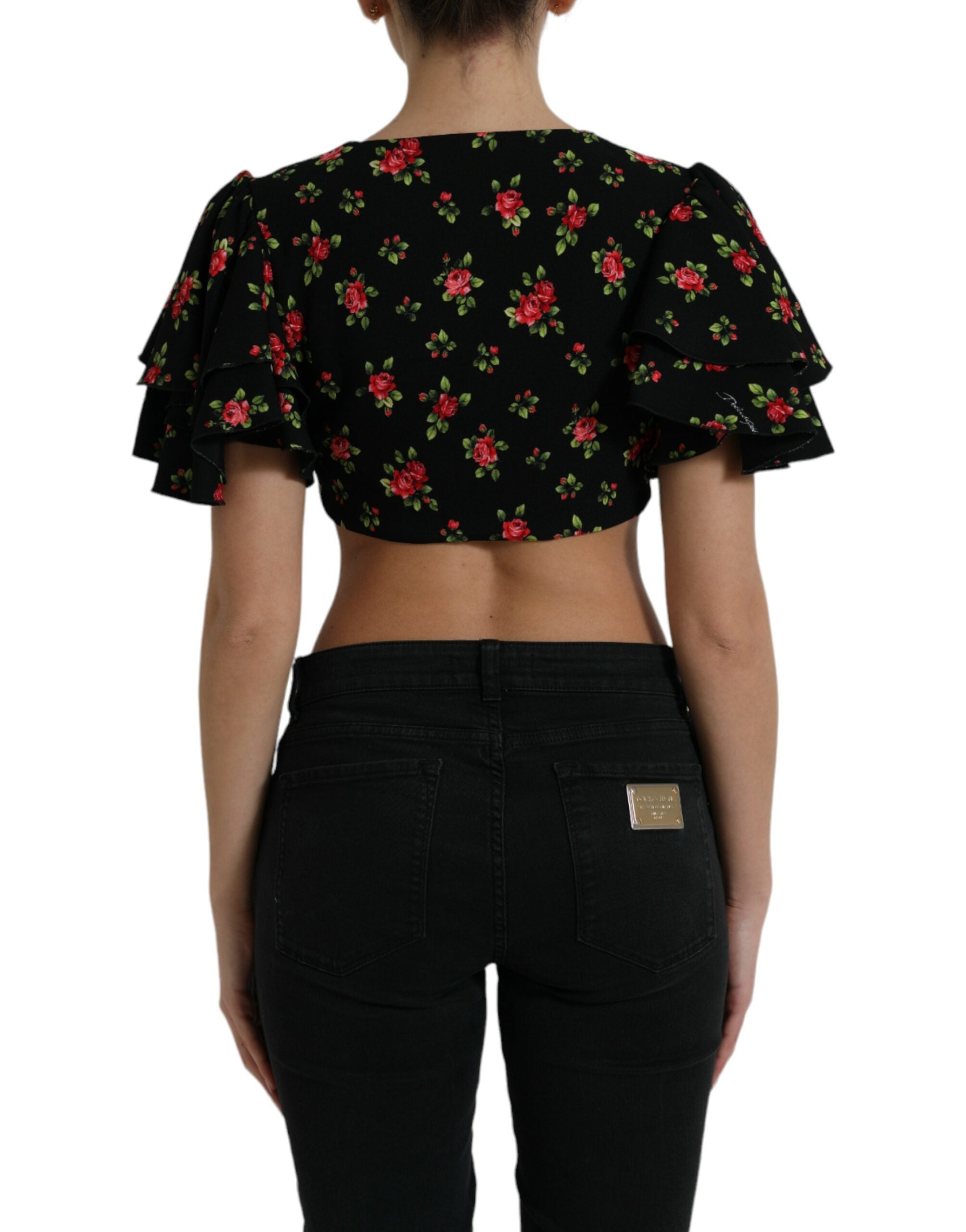 Dolce & Gabbana Floral Print Cropped Top Luxe Fashion