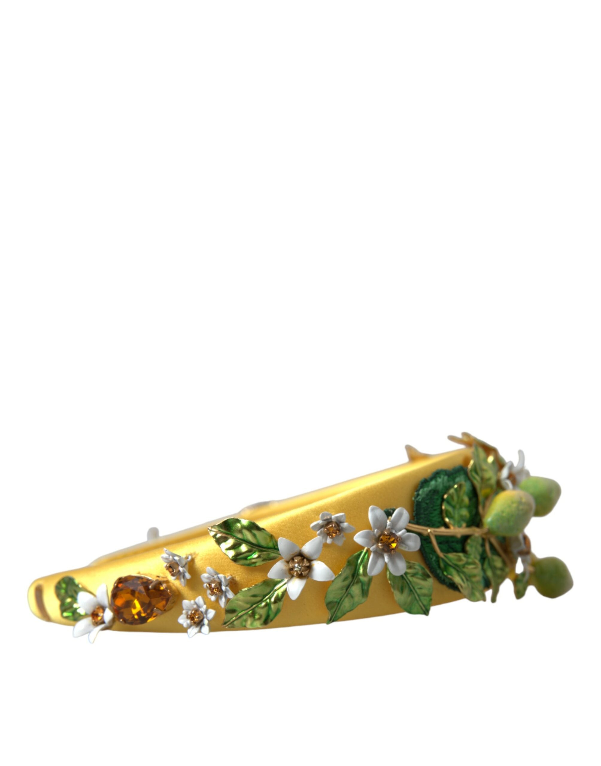 Dolce & Gabbana Yellow Lemon Daisy Crystal Women Hairband Diadem