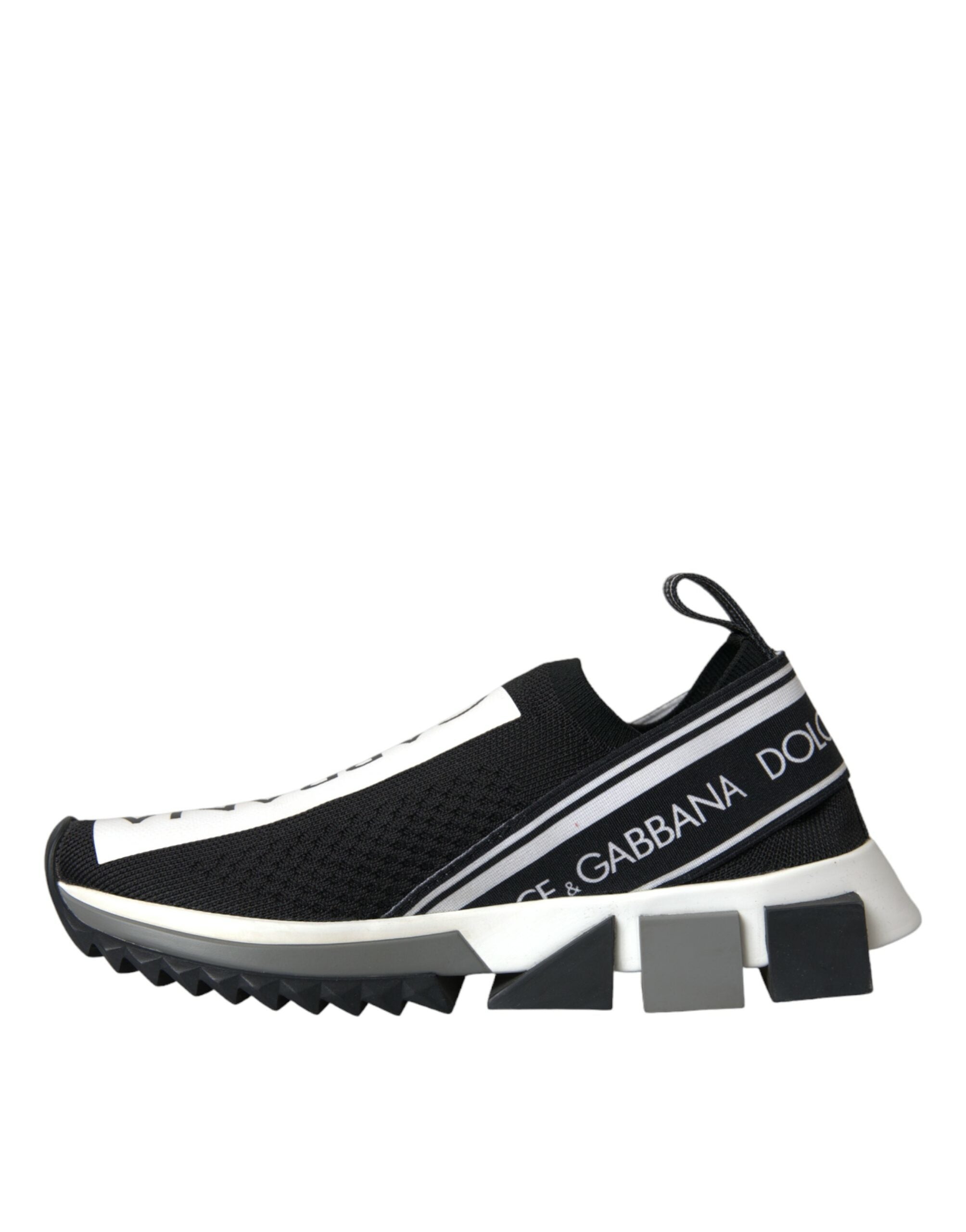 Dolce & Gabbana Black White Slip On Sorrento Sneakers Shoes