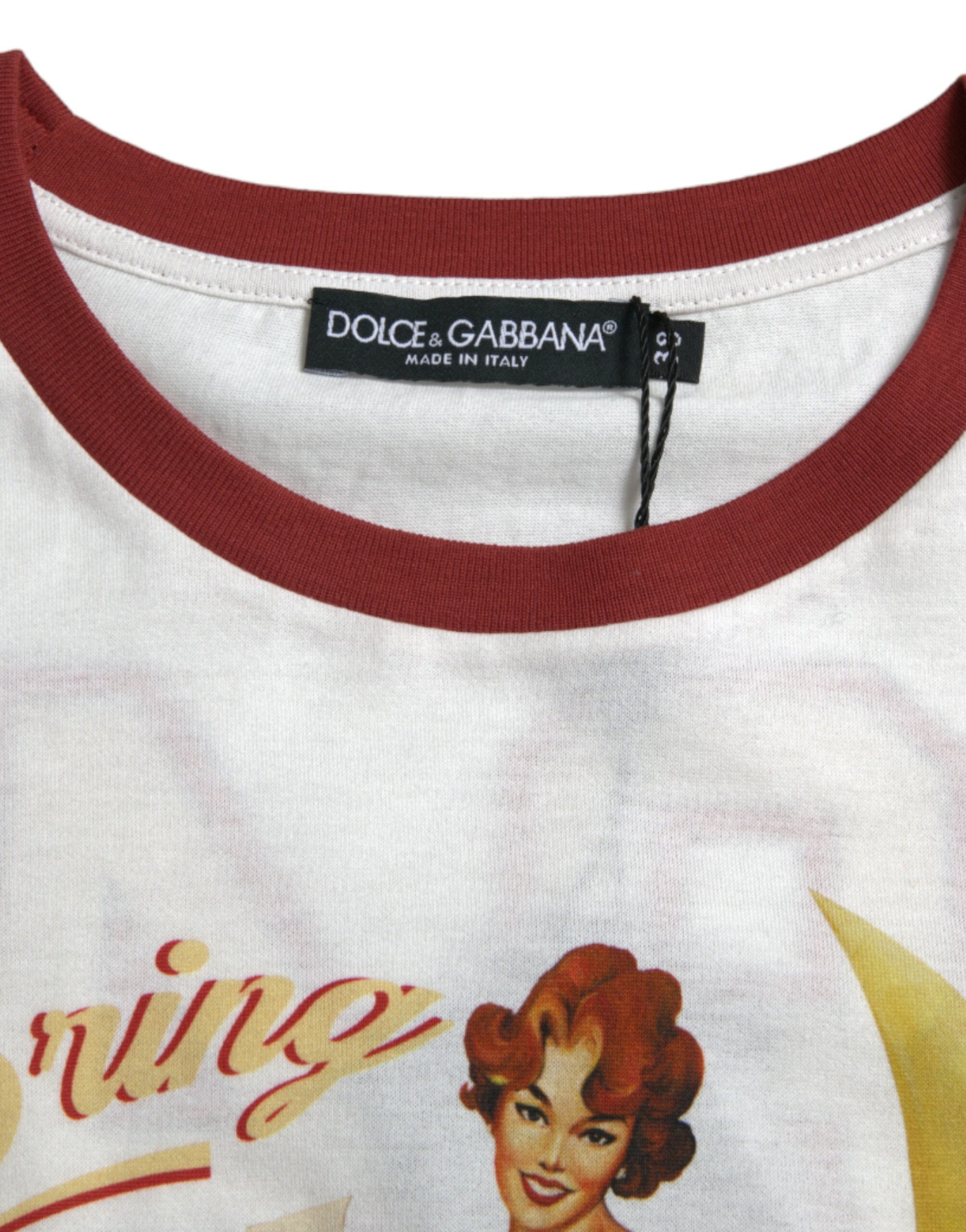 Dolce & Gabbana Elegant White Cotton Crew Neck Tee