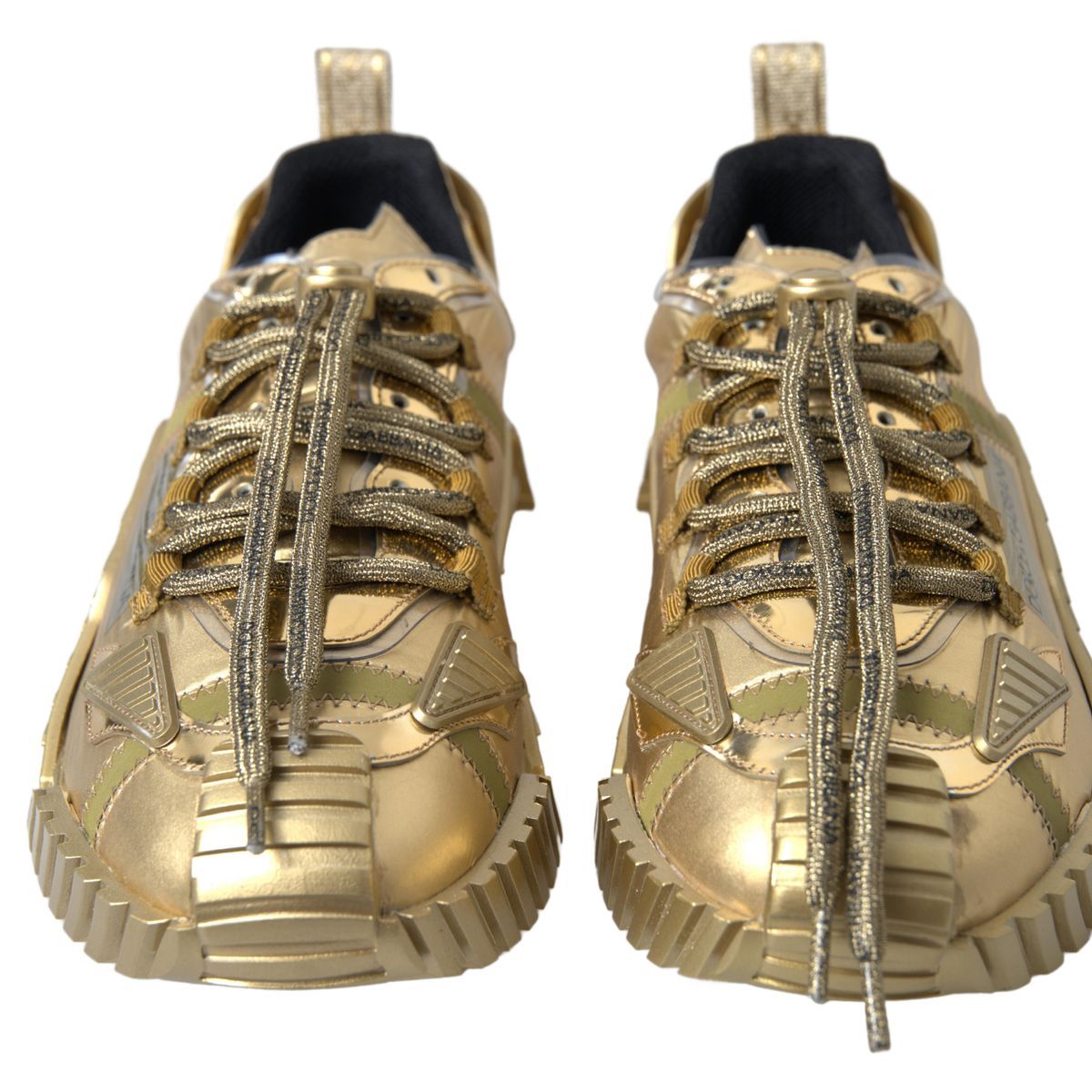 Dolce & Gabbana Elegant Gold Lace-Up NS1 Sneakers