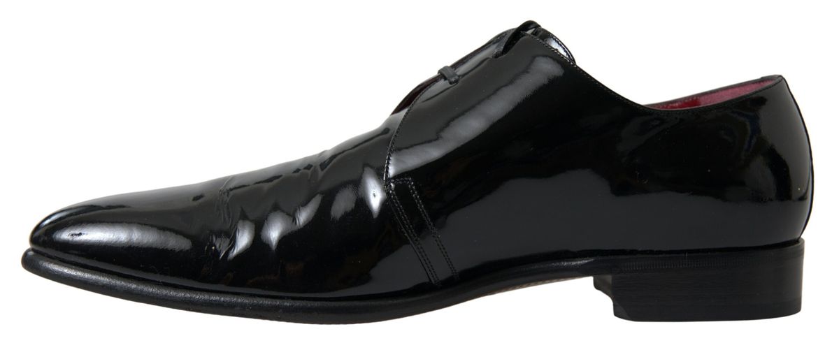 Dolce & Gabbana Elegant Black Patent Leather Formal Men's Shoes