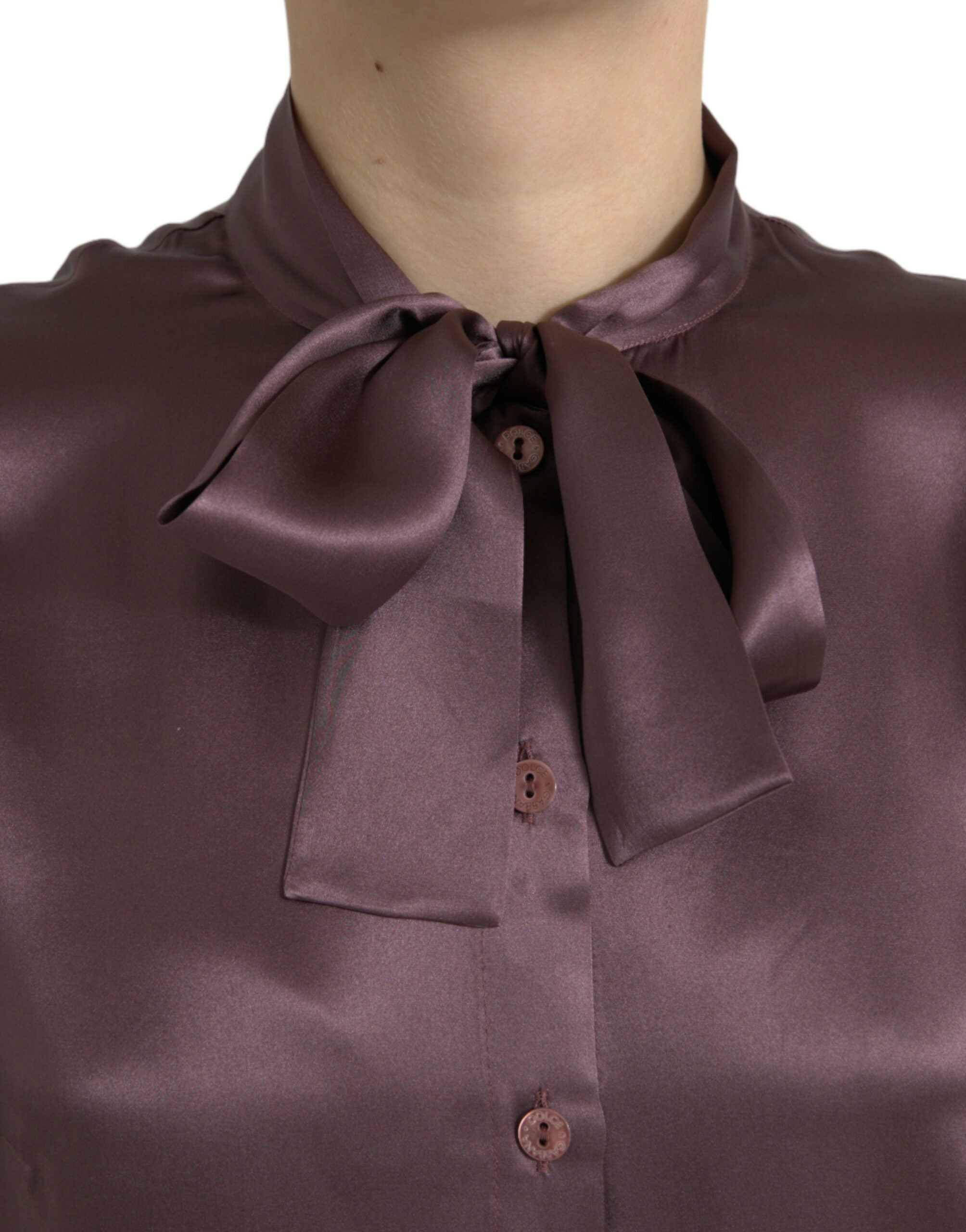 Dolce & Gabbana Elegant Silk Ascot Collar Blouse