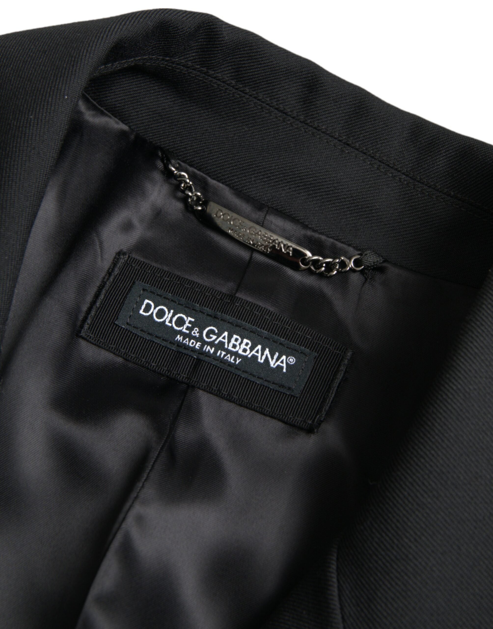 Dolce & Gabbana Black Double Breasted Trench Coat Jacket