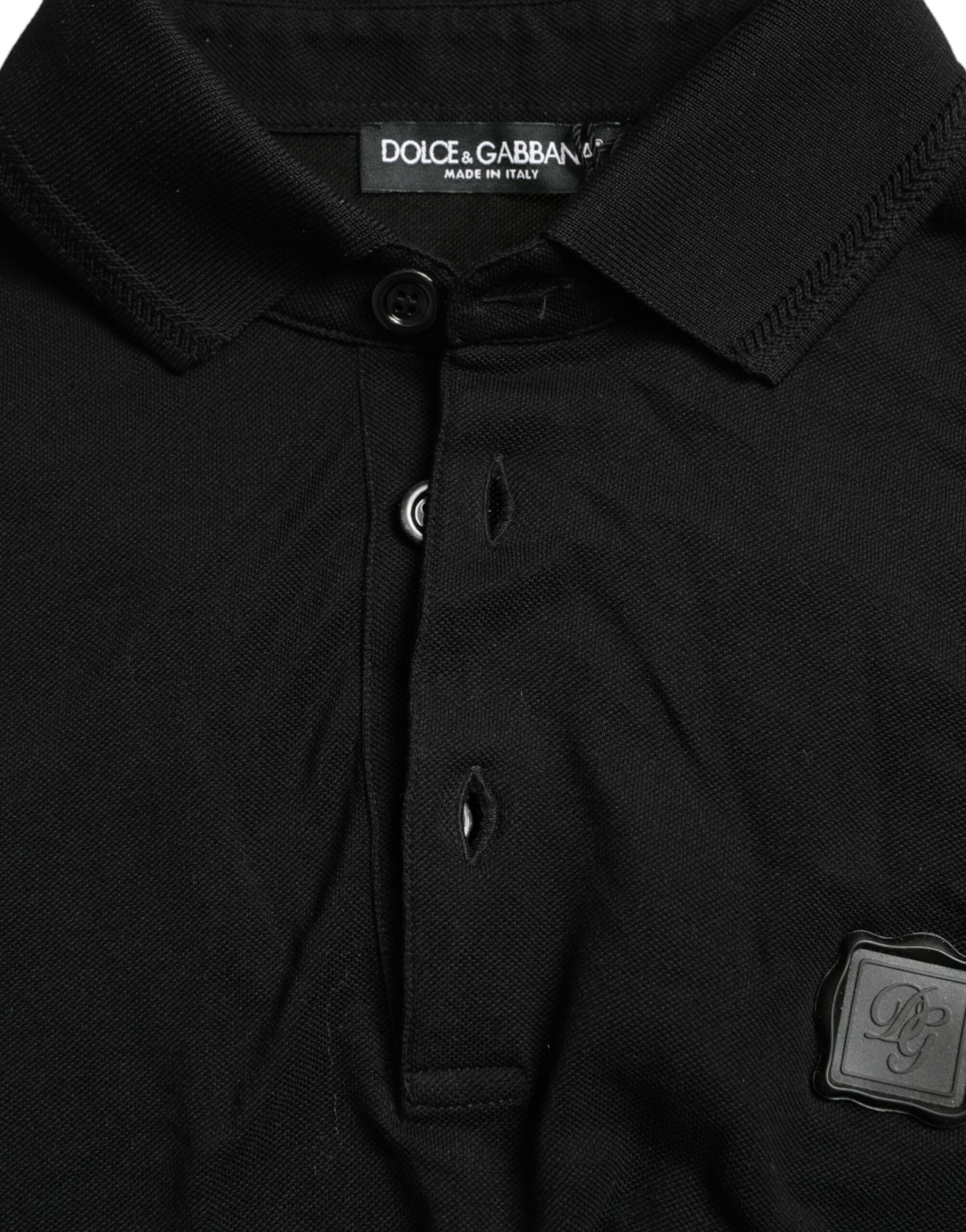 Dolce & Gabbana Elegant Black Cotton Polo Shirt