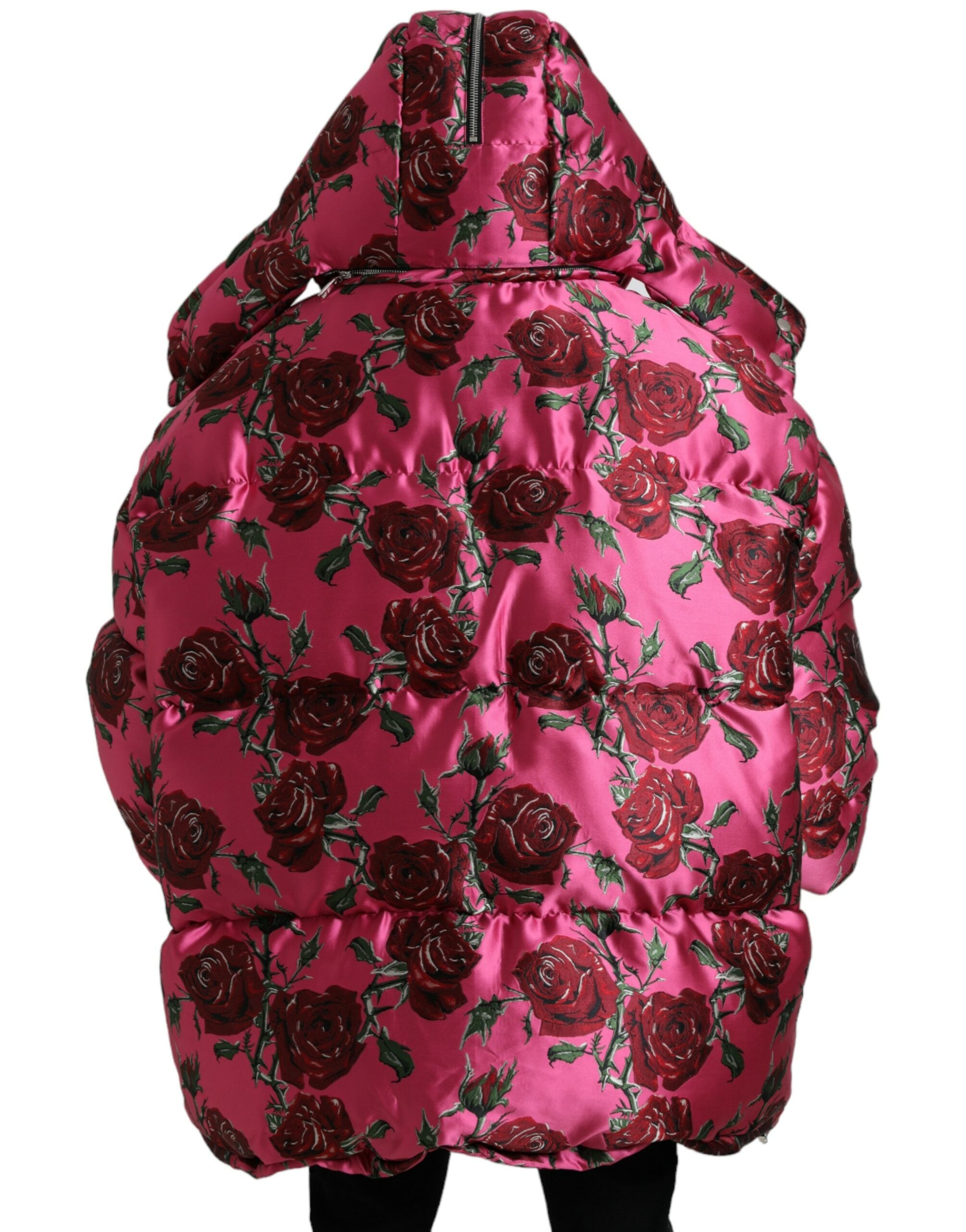 Dolce & Gabbana Elegant Rose Print Quilted Jacket