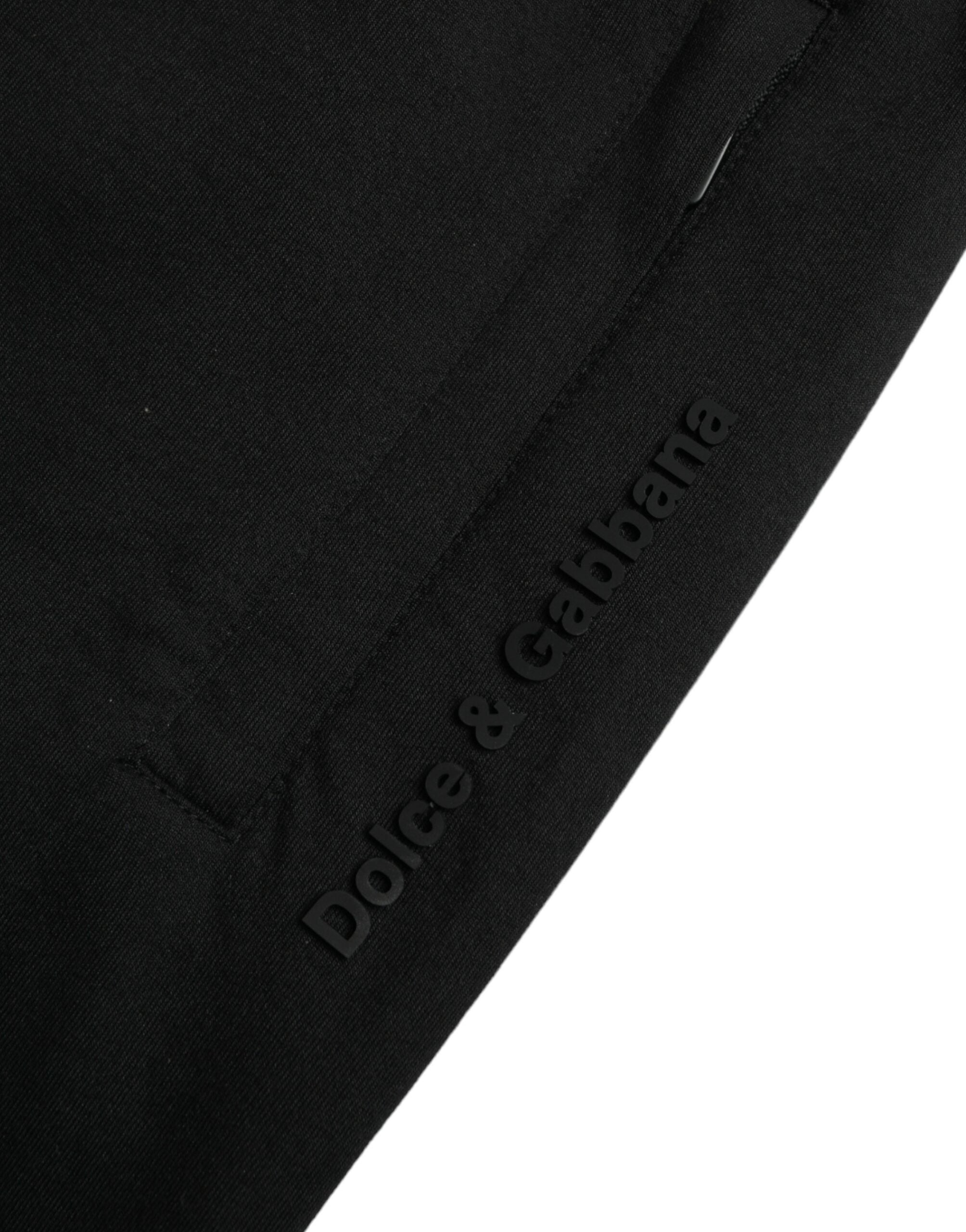 Dolce & Gabbana Elegant Black Jogger Pants - Cotton & Nylon Blend