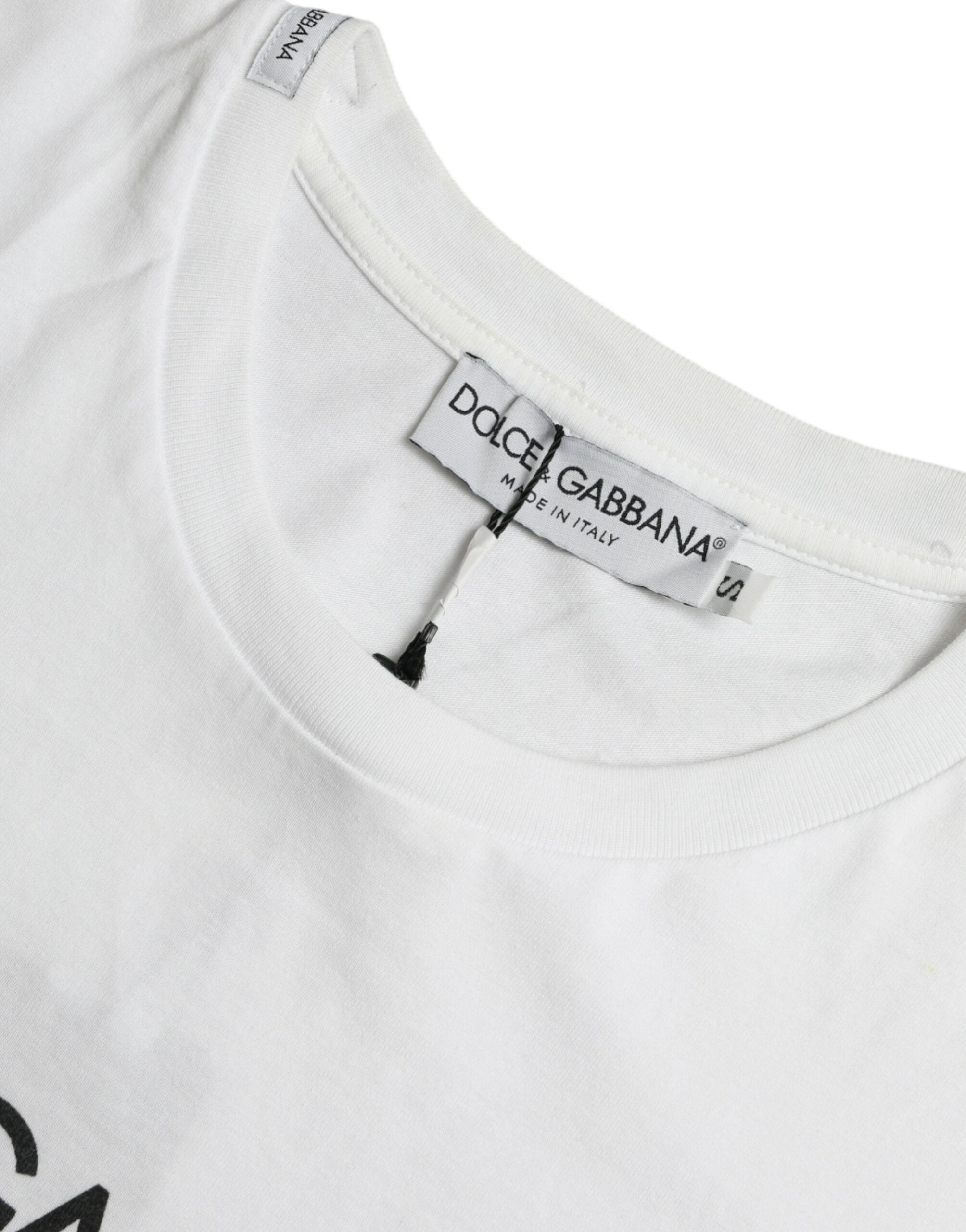 Dolce & Gabbana Elegant White Cotton Round Neck Tee