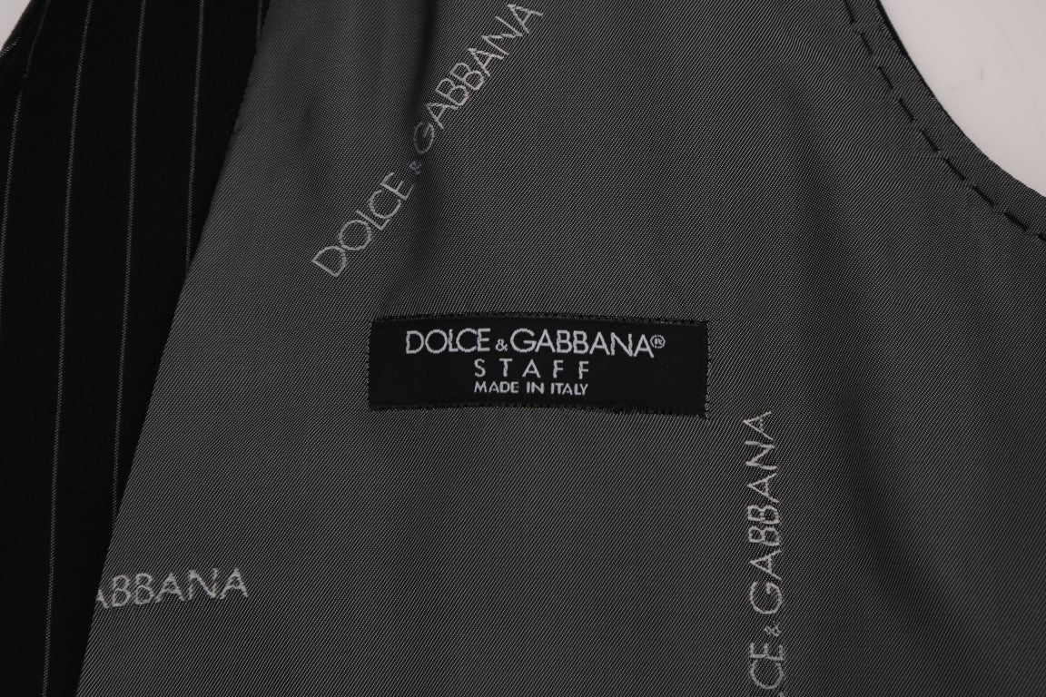 Памучна жилетка на райе Dolce &amp; Gabbana Black STAFF