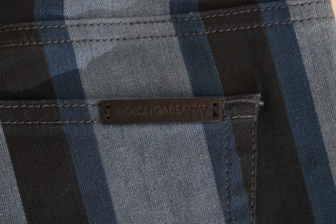 Dolce &amp; Gabbana Blue GIRLY памучни дънки на райета