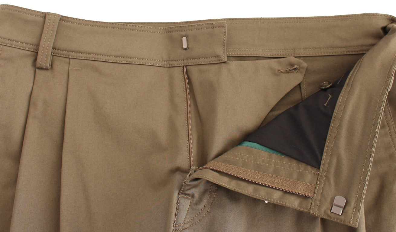 Зелени памучни еластични комфортни панталони GF Ferre