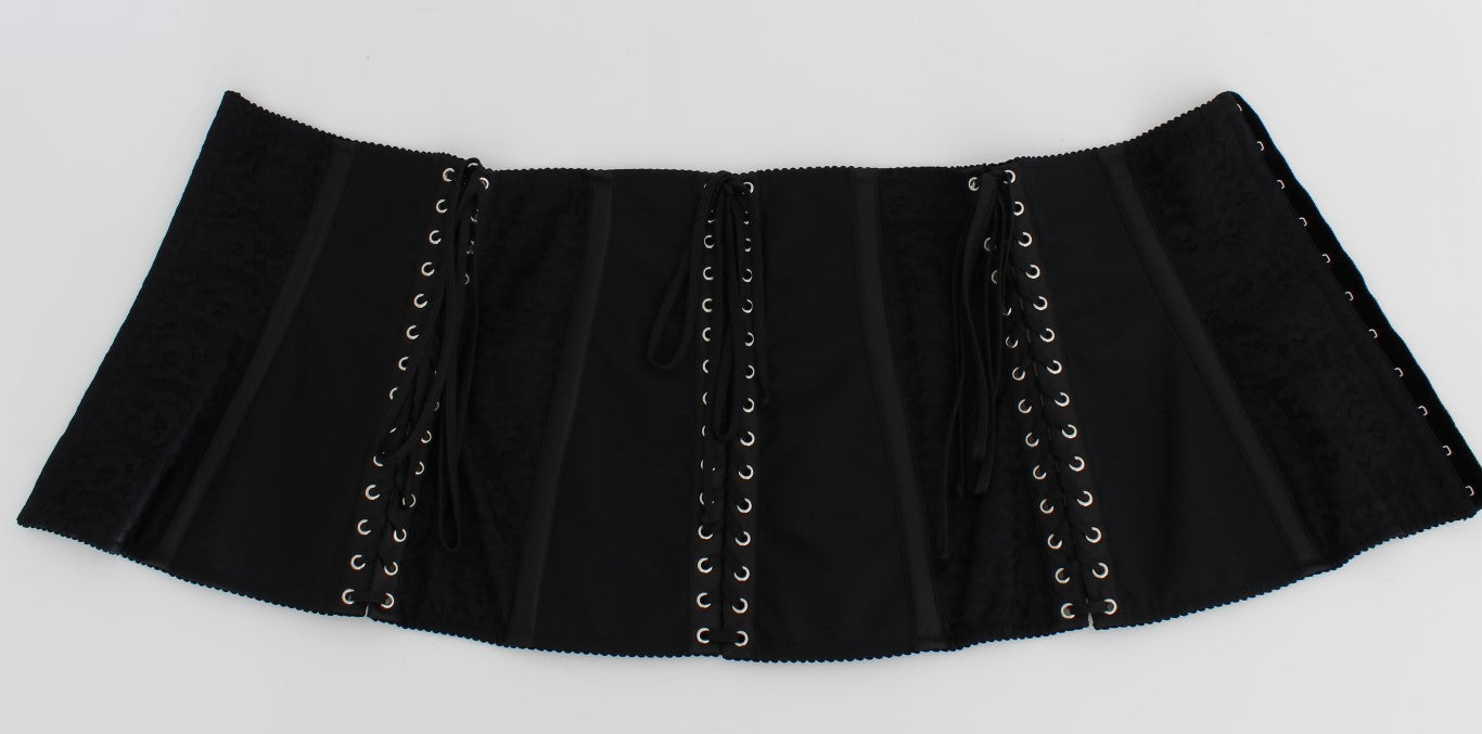 Черен еластичен корсет Dolce &amp; Gabbana, колан с презрамка