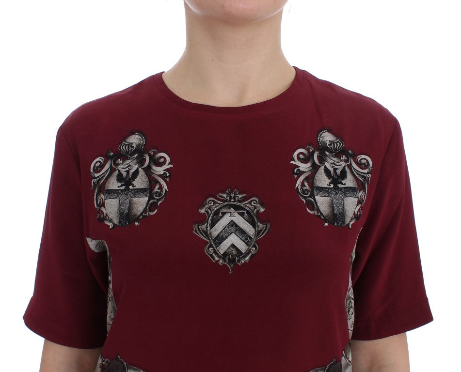 Копринена блуза с принт Червен рицар Dolce &amp; Gabbana