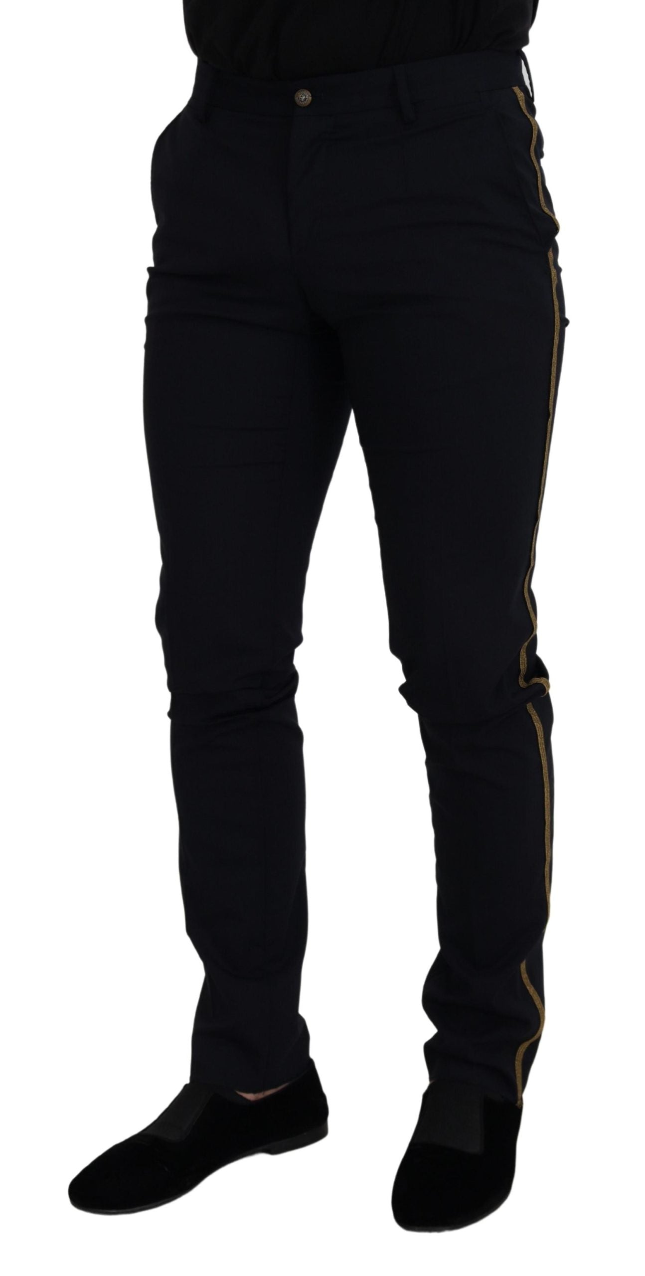Официални черни вълнени панталони Dolce &amp; Gabbana