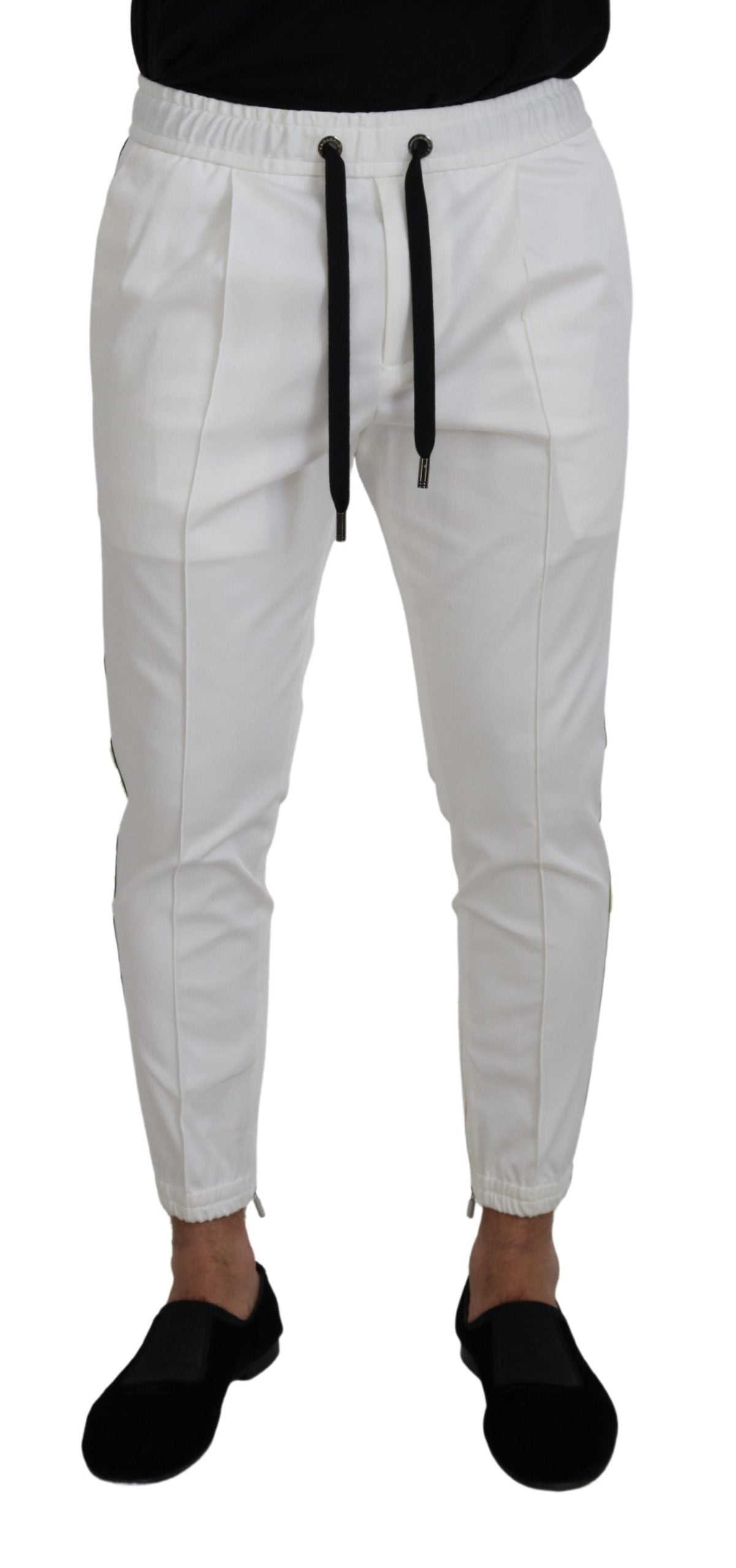 Бели памучни панталони Dolce &amp; Gabbana DG Logo Jogger