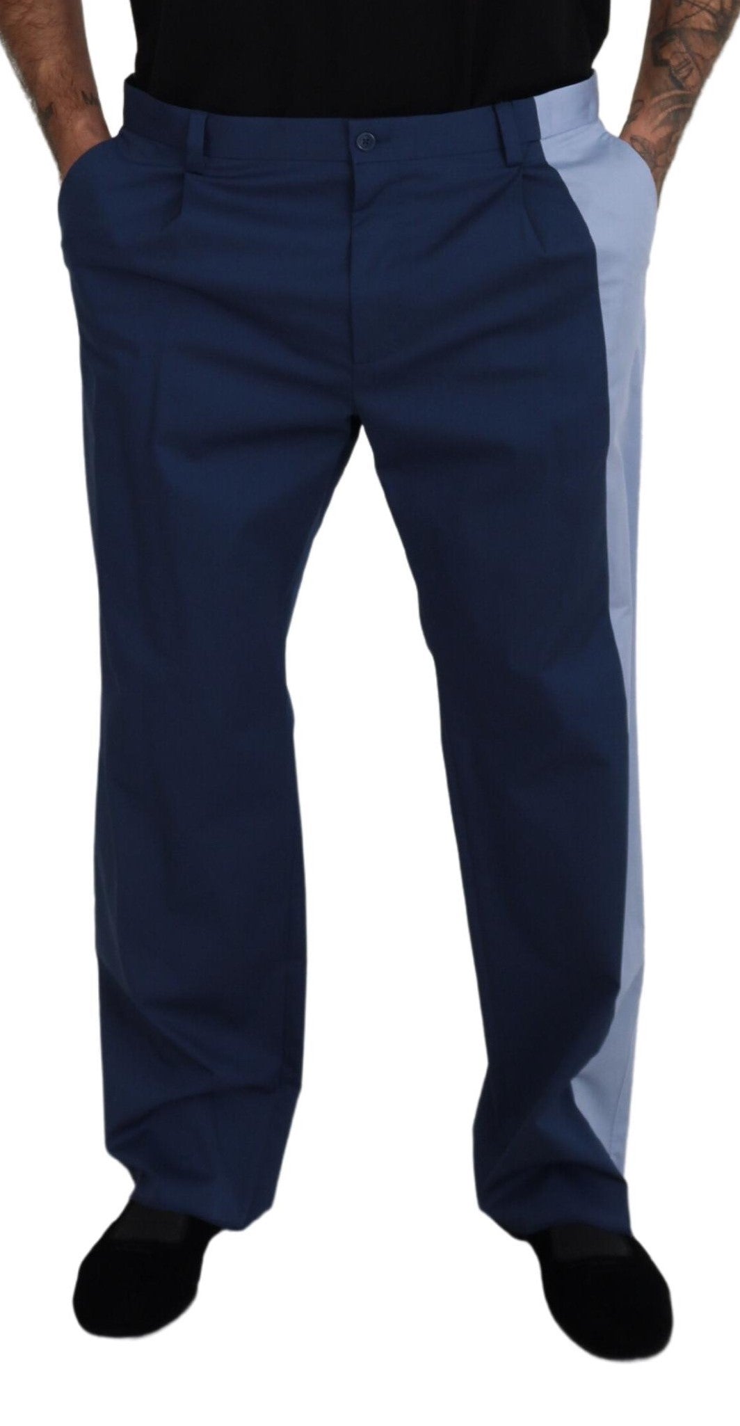 Сини памучни прави панталони Dolce &amp; Gabbana