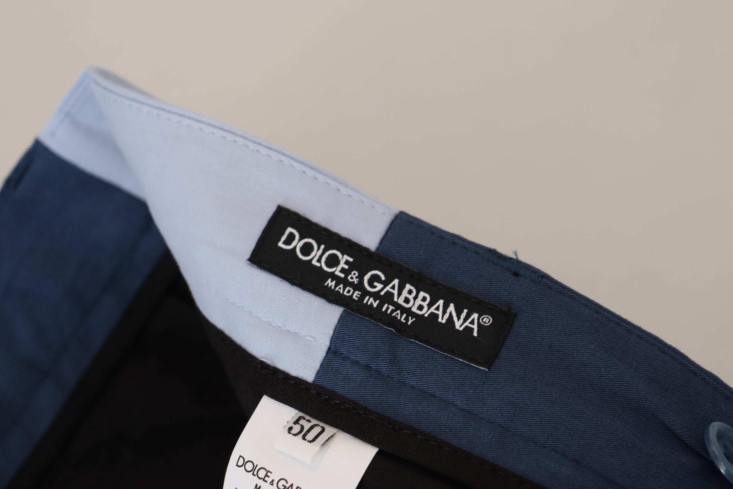 Сини памучни прави панталони Dolce &amp; Gabbana