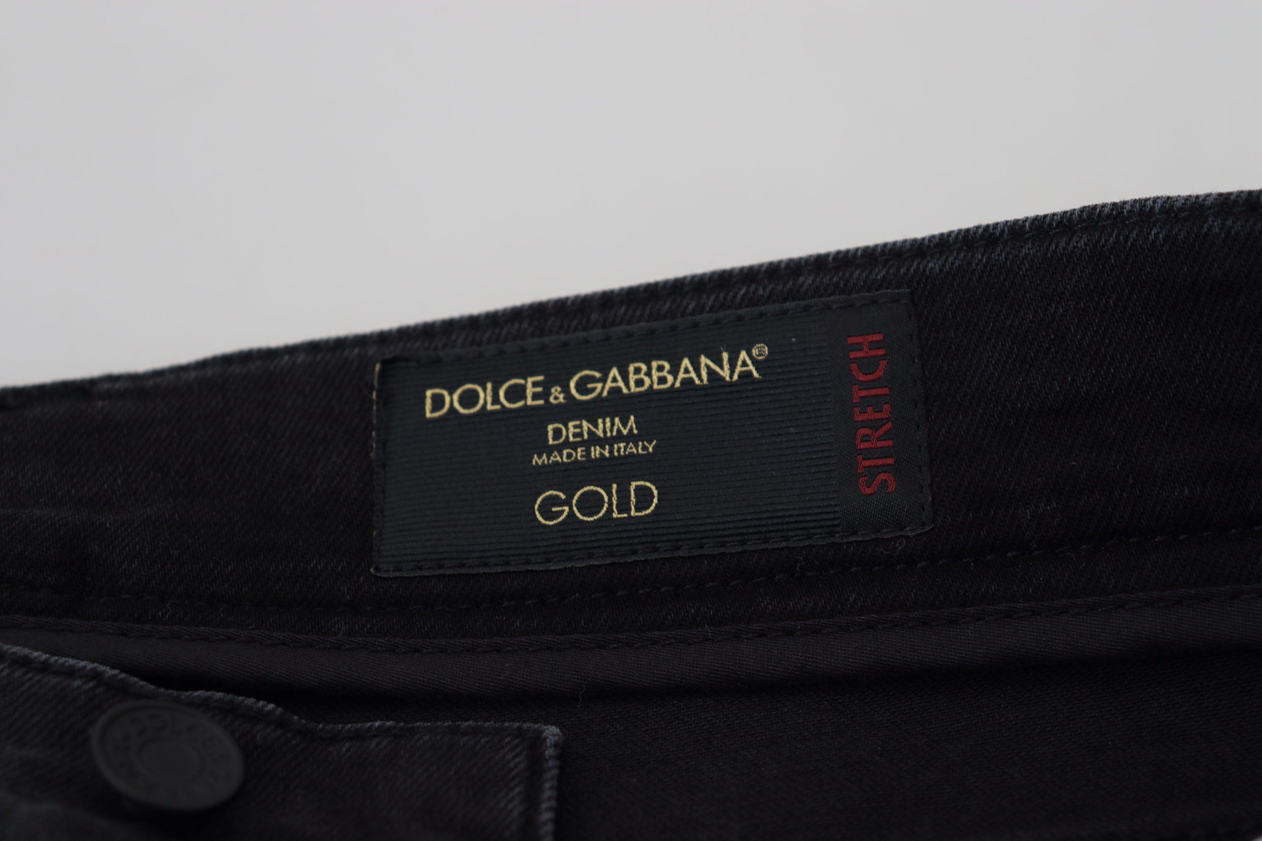 Черни памучни дънки с бродерия Dolce &amp; Gabbana