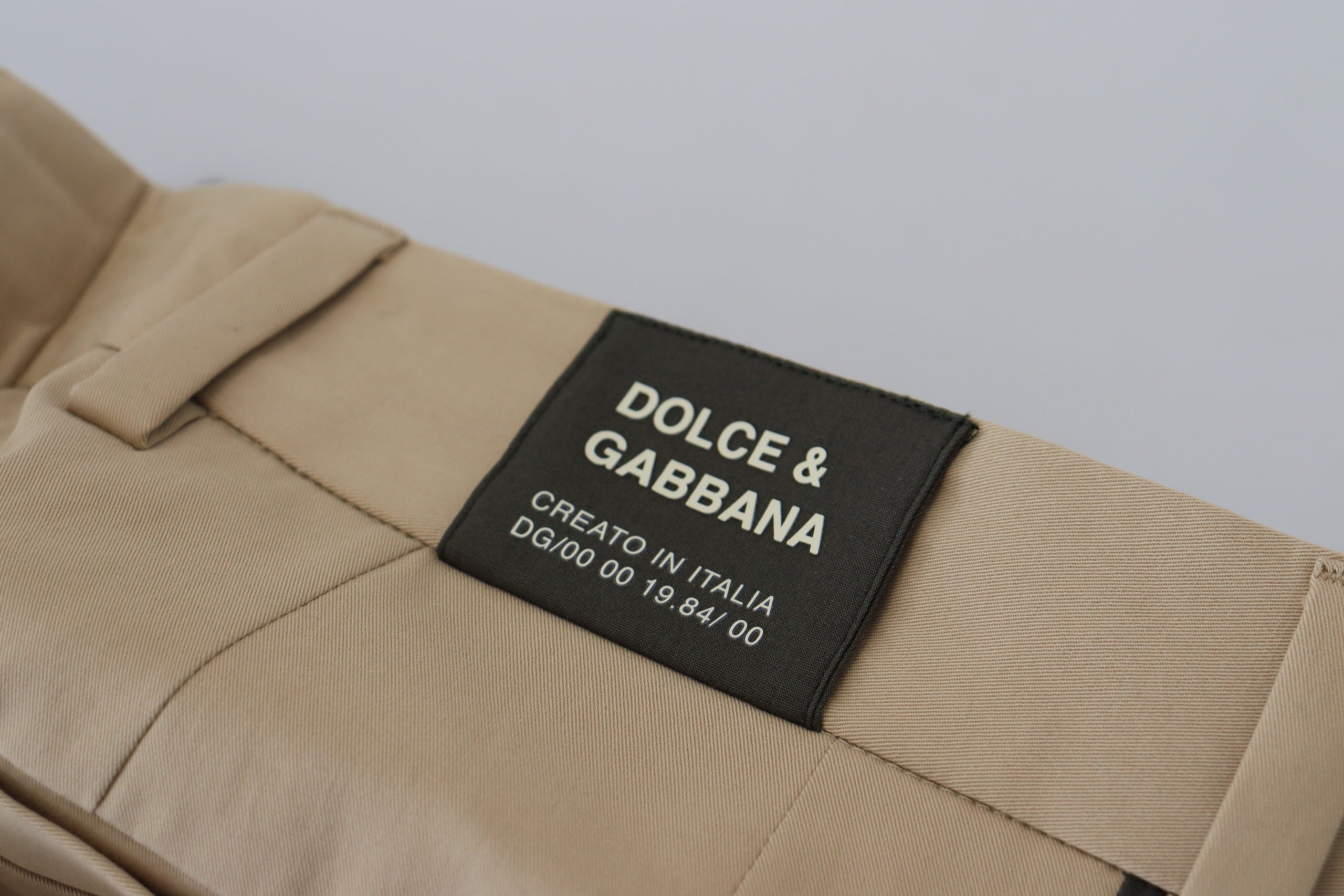 Dolce &amp; Gabbana кафяви черни памучни мъжки панталони чино