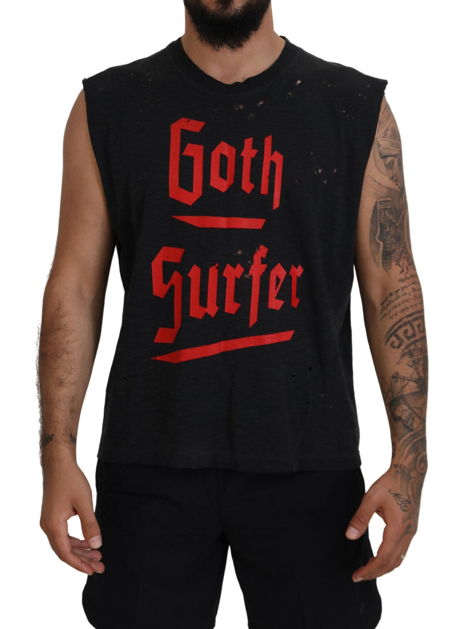 Dsquared² Black Cotton Sleeveless Crewneck Tank T-shirt