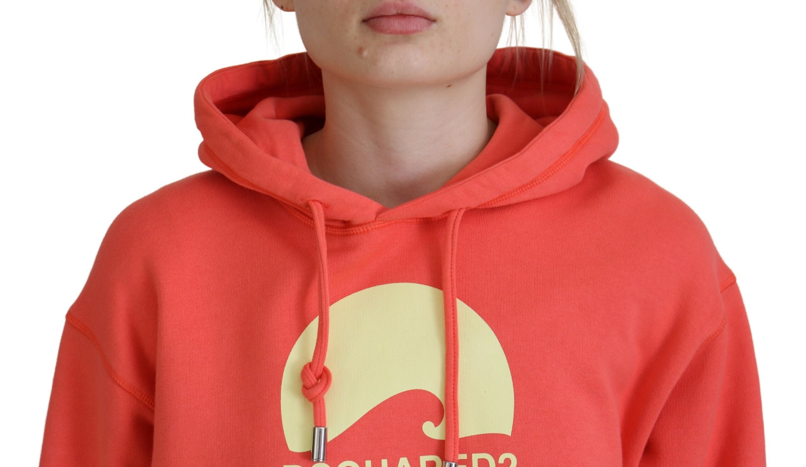 Dsquared² Pink Logo Print Cotton Hoodie Sweatshirt Sweater