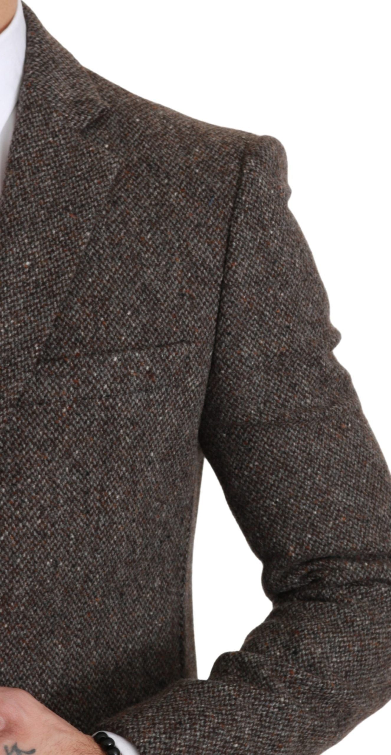 Dolce & Gabbana Elegant Brown Slim Fit Wool Blend Blazer