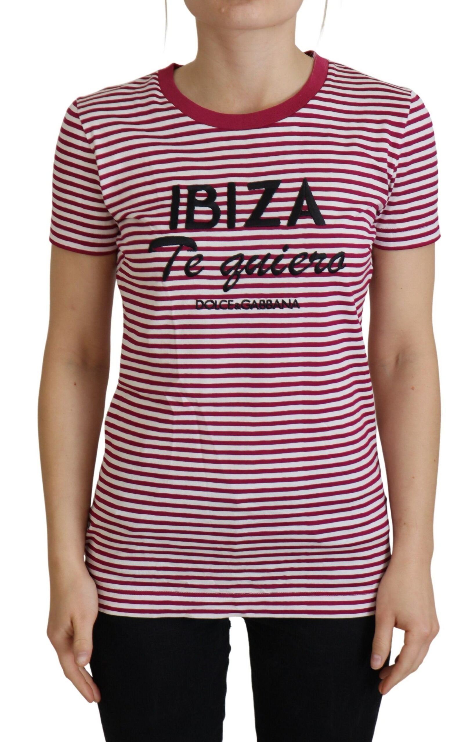 Dolce & Gabbana Exclusive Striped Ibiza Crew Neck Tee