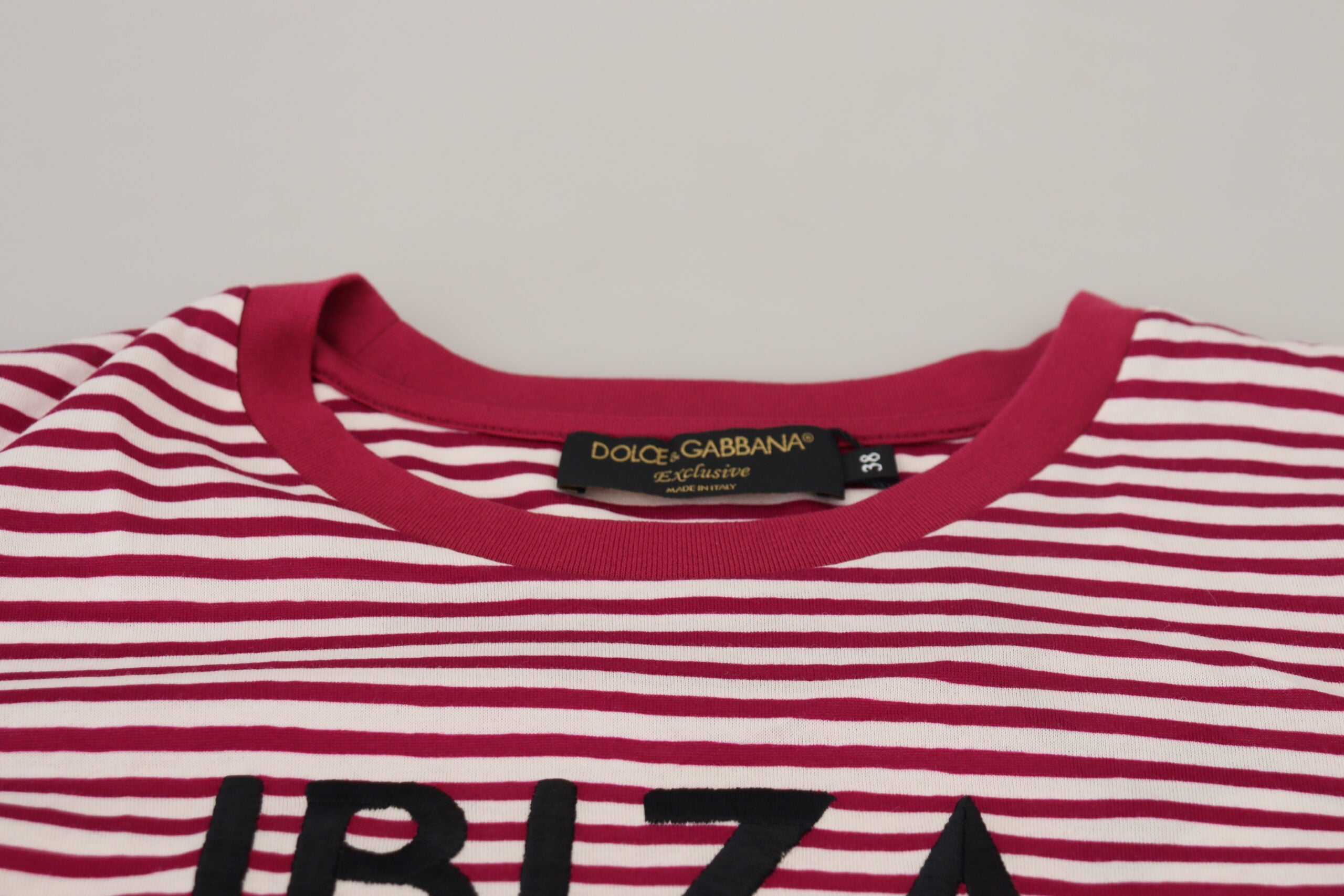 Dolce & Gabbana Exclusive Striped Ibiza Crew Neck Tee
