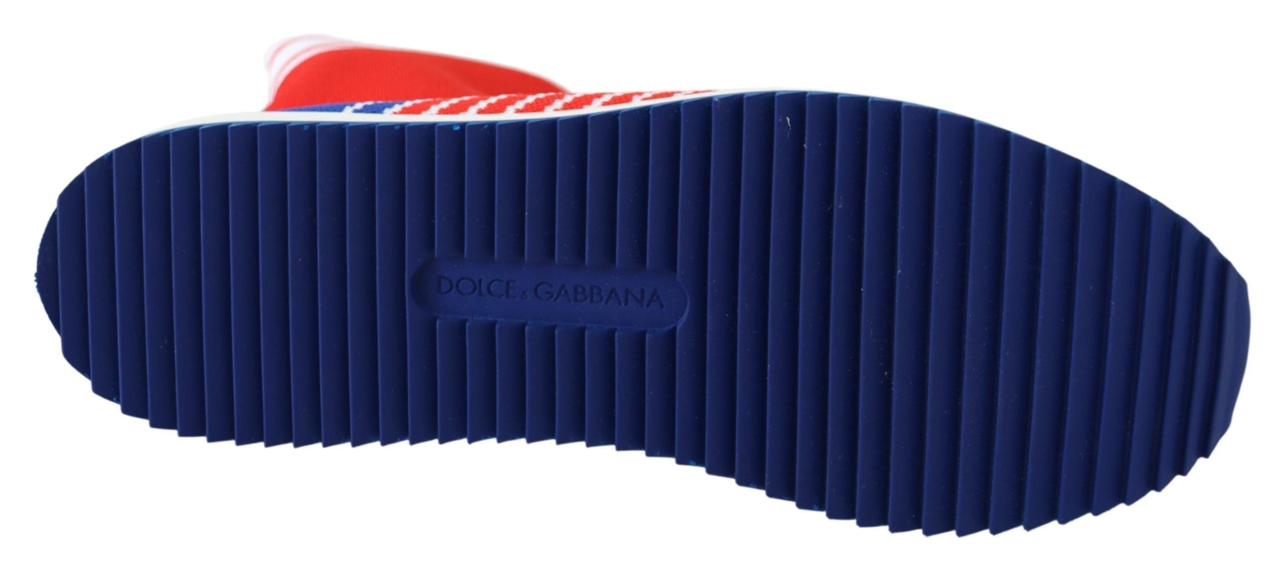 Dolce &amp; Gabbana Blue Red Sorrento Logo Маратонки Чорапи Обувки