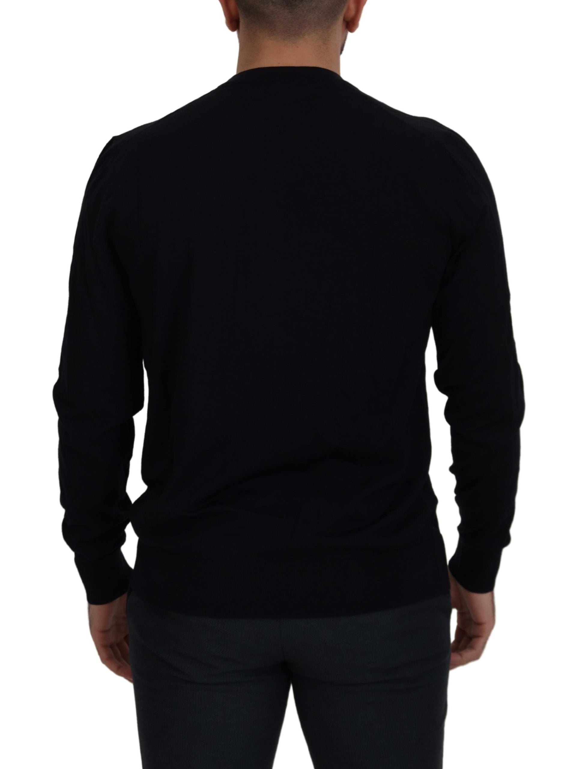 Dolce & Gabbana Elegant Black Virgin Wool Pullover Sweater