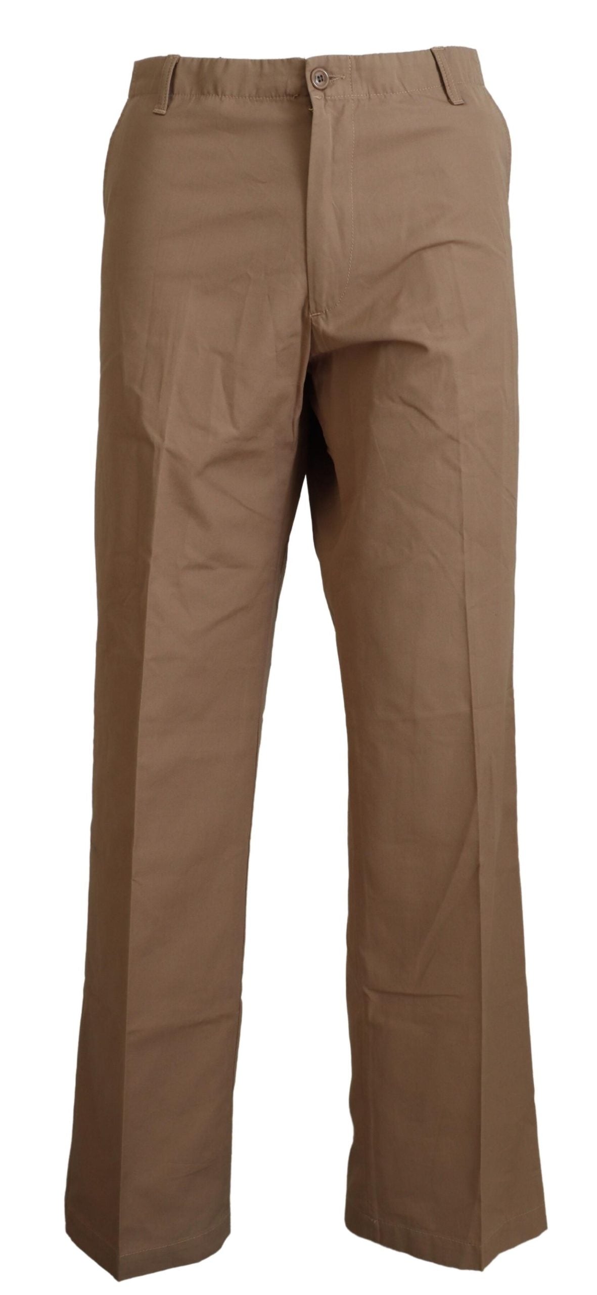 GF Ferre Кафяви памучни прави панталони Chinos за мъже