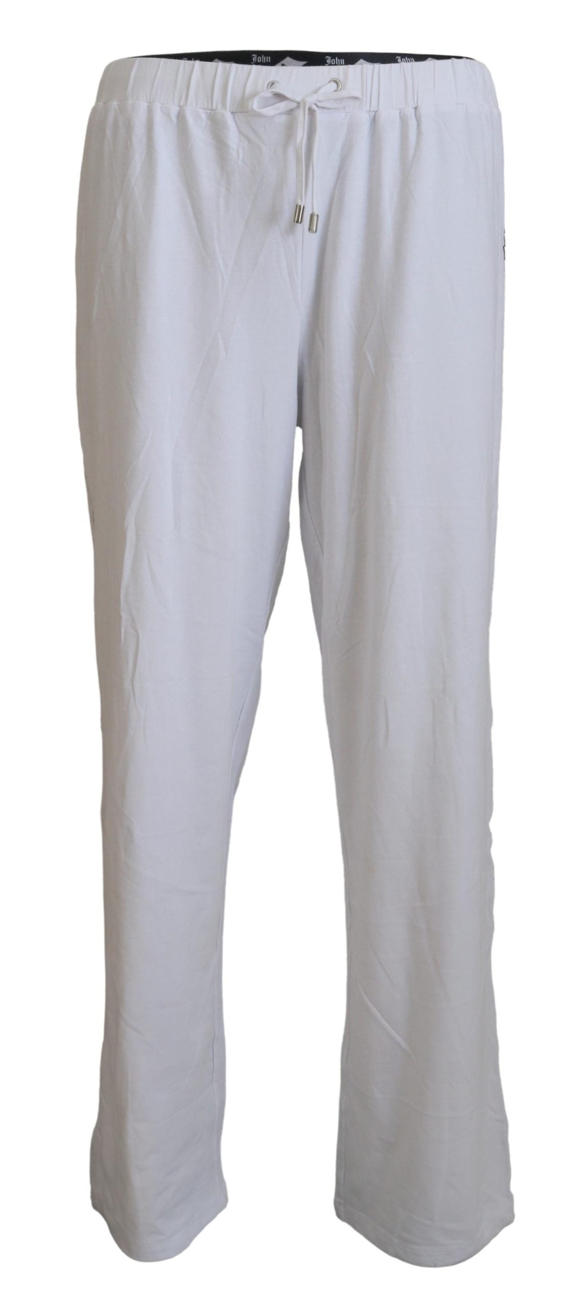 John Galliano Свободни мъжки панталони с бяло памучно лого