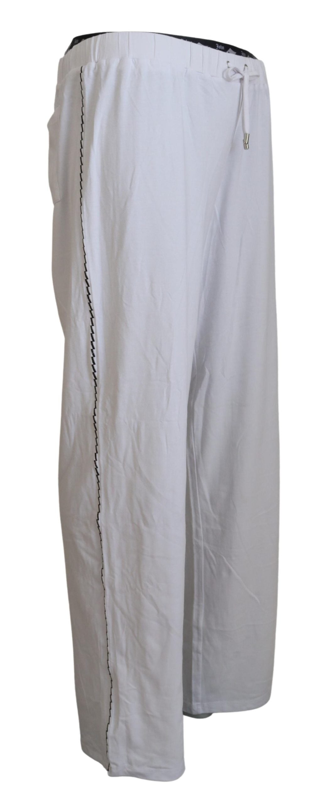 John Galliano Свободни мъжки панталони с бяло памучно лого