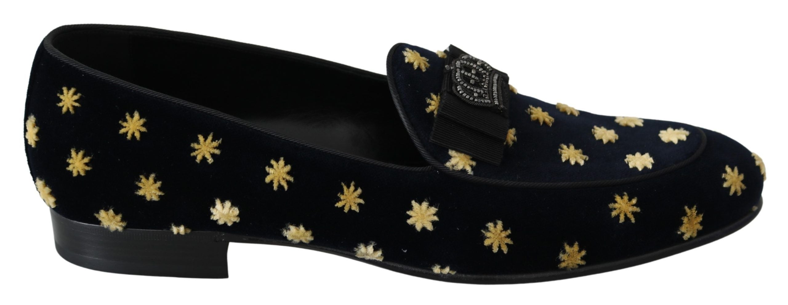 Dolce &amp; Gabbana Blue Velvet Crown Чехли Мокасини Обувки