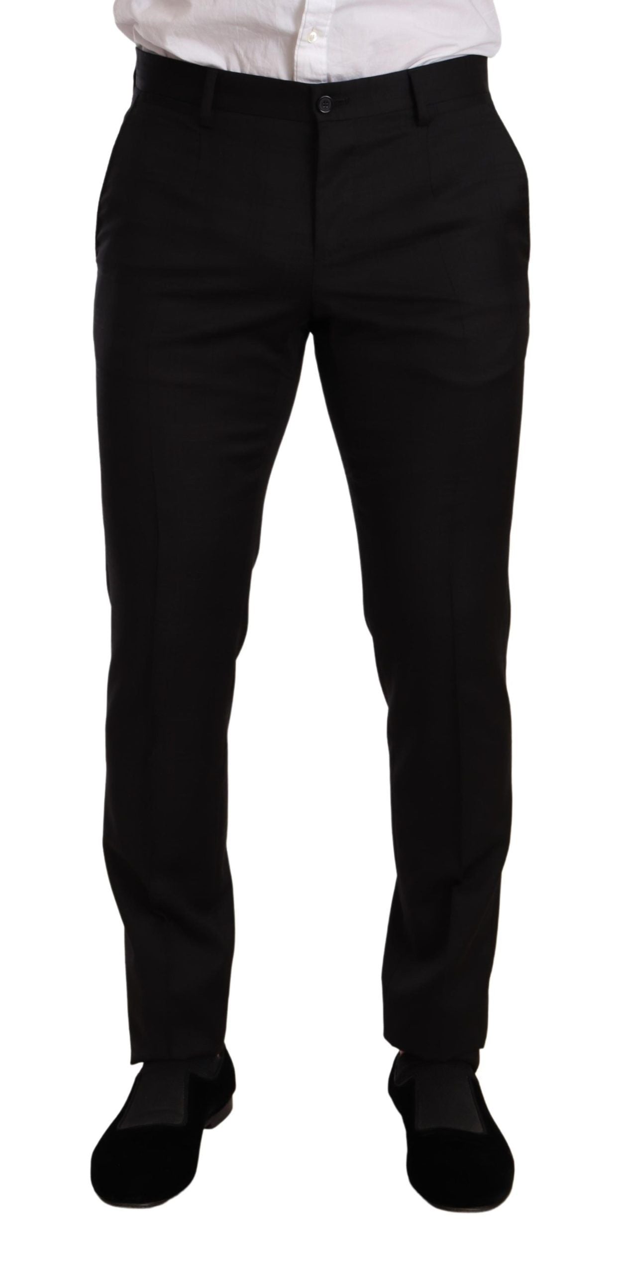 Dolce &amp; Gabbana Черен кариран костюм MARTINI SLIM FIT от 2 части