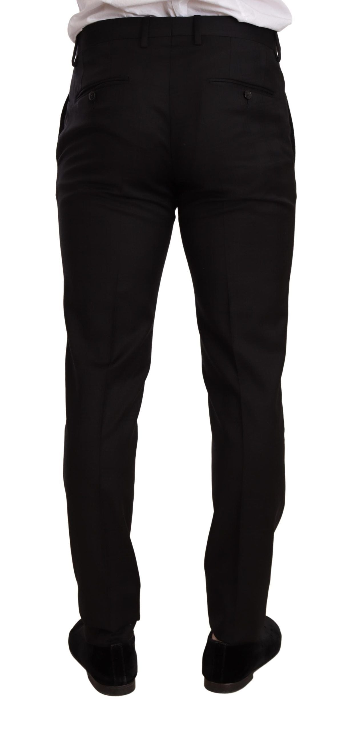 Dolce &amp; Gabbana Черен кариран костюм MARTINI SLIM FIT от 2 части